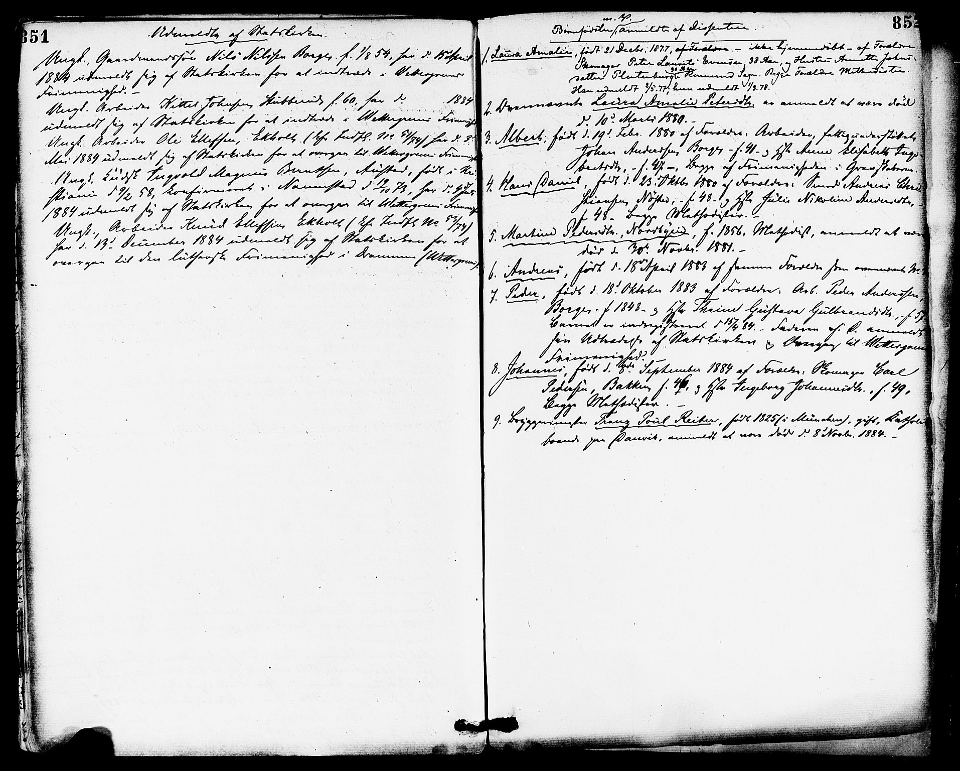 Skoger kirkebøker, SAKO/A-59/F/Fa/L0005: Ministerialbok nr. I 5, 1873-1884, s. 851-852