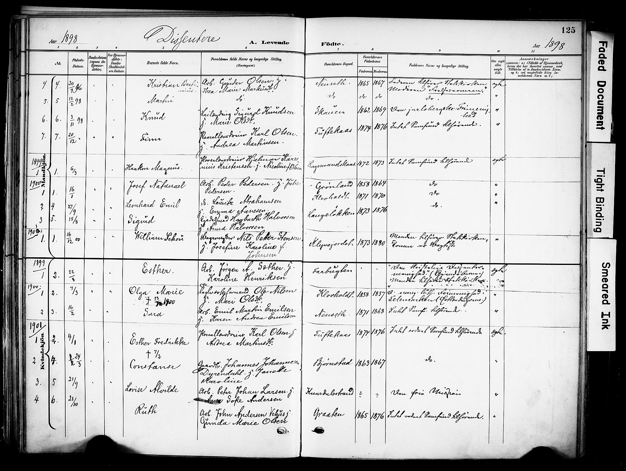 Solum kirkebøker, AV/SAKO-A-306/F/Fa/L0011: Ministerialbok nr. I 11, 1898-1909, s. 125