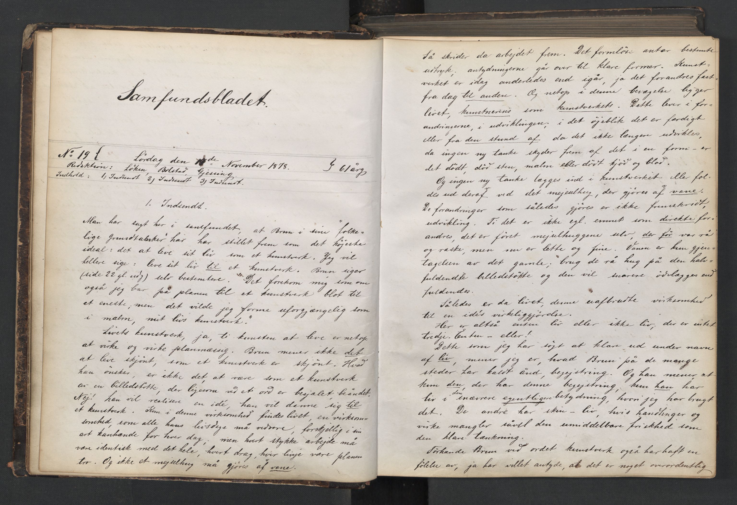 Det Norske Studentersamfund, AV/RA-PA-1322/X/Xa/L0011/0001: -- / Samfundsbladet, 1878-1882, s. 11
