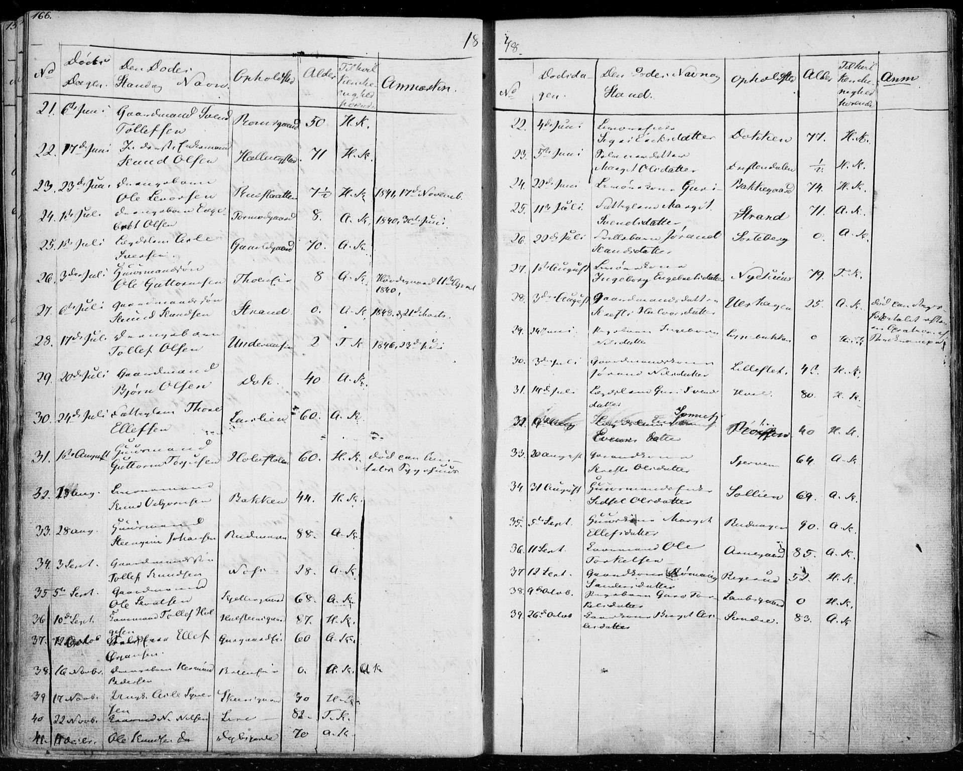 Ål kirkebøker, AV/SAKO-A-249/F/Fa/L0005: Ministerialbok nr. I 5, 1825-1848, s. 166