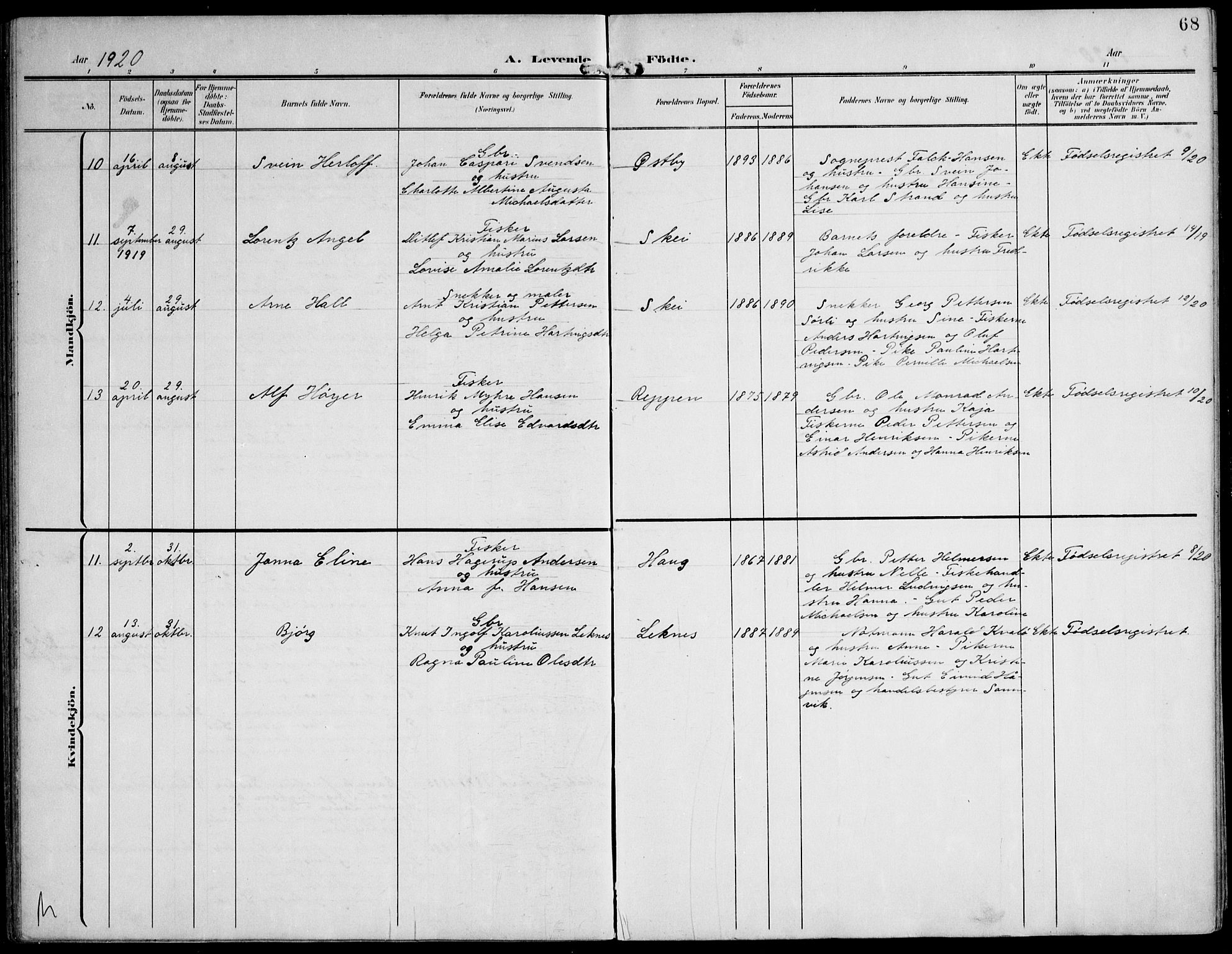 Ministerialprotokoller, klokkerbøker og fødselsregistre - Nord-Trøndelag, SAT/A-1458/788/L0698: Ministerialbok nr. 788A05, 1902-1921, s. 68