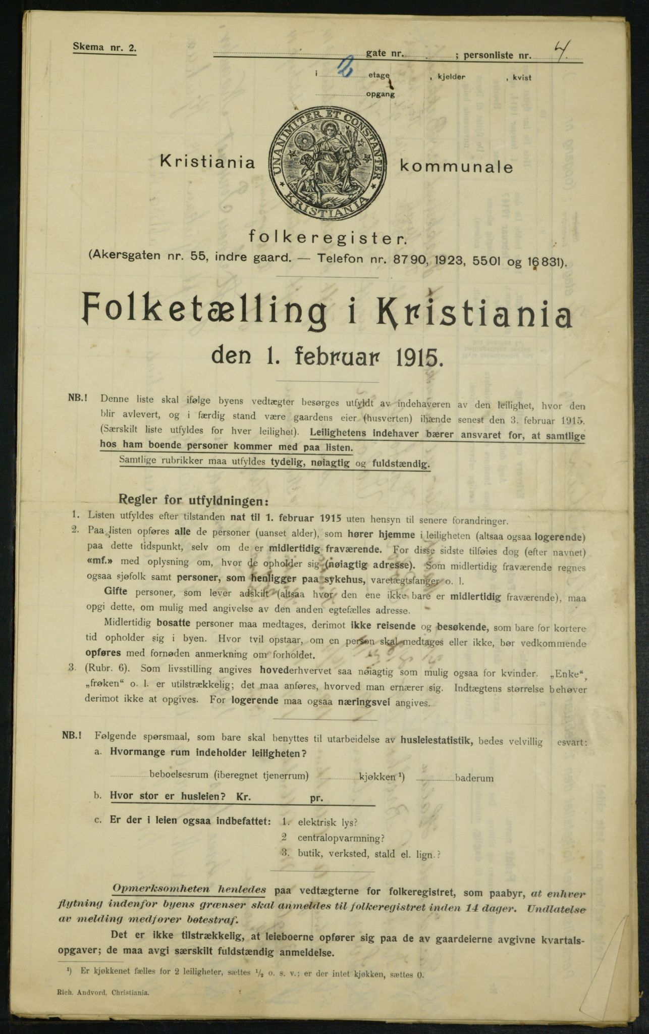 OBA, Kommunal folketelling 1.2.1915 for Kristiania, 1915, s. 14026