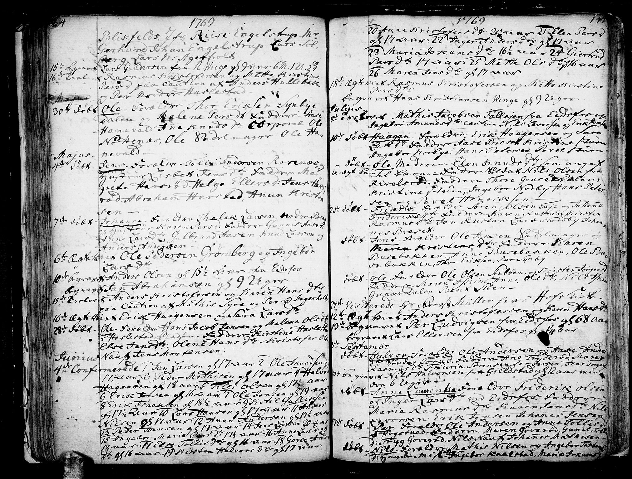 Hof kirkebøker, SAKO/A-64/F/Fa/L0002: Ministerialbok nr. I 2, 1746-1781, s. 144-145