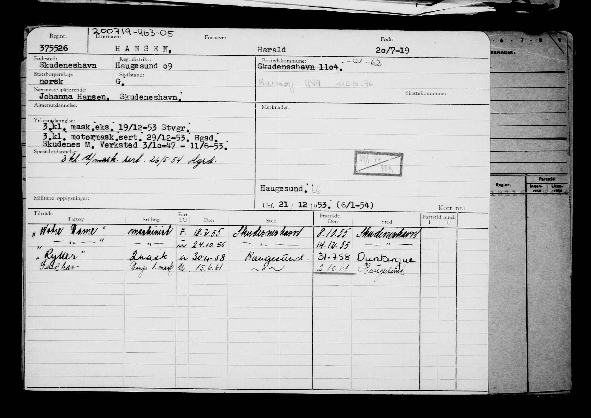 Direktoratet for sjømenn, AV/RA-S-3545/G/Gb/L0170: Hovedkort, 1919, s. 342