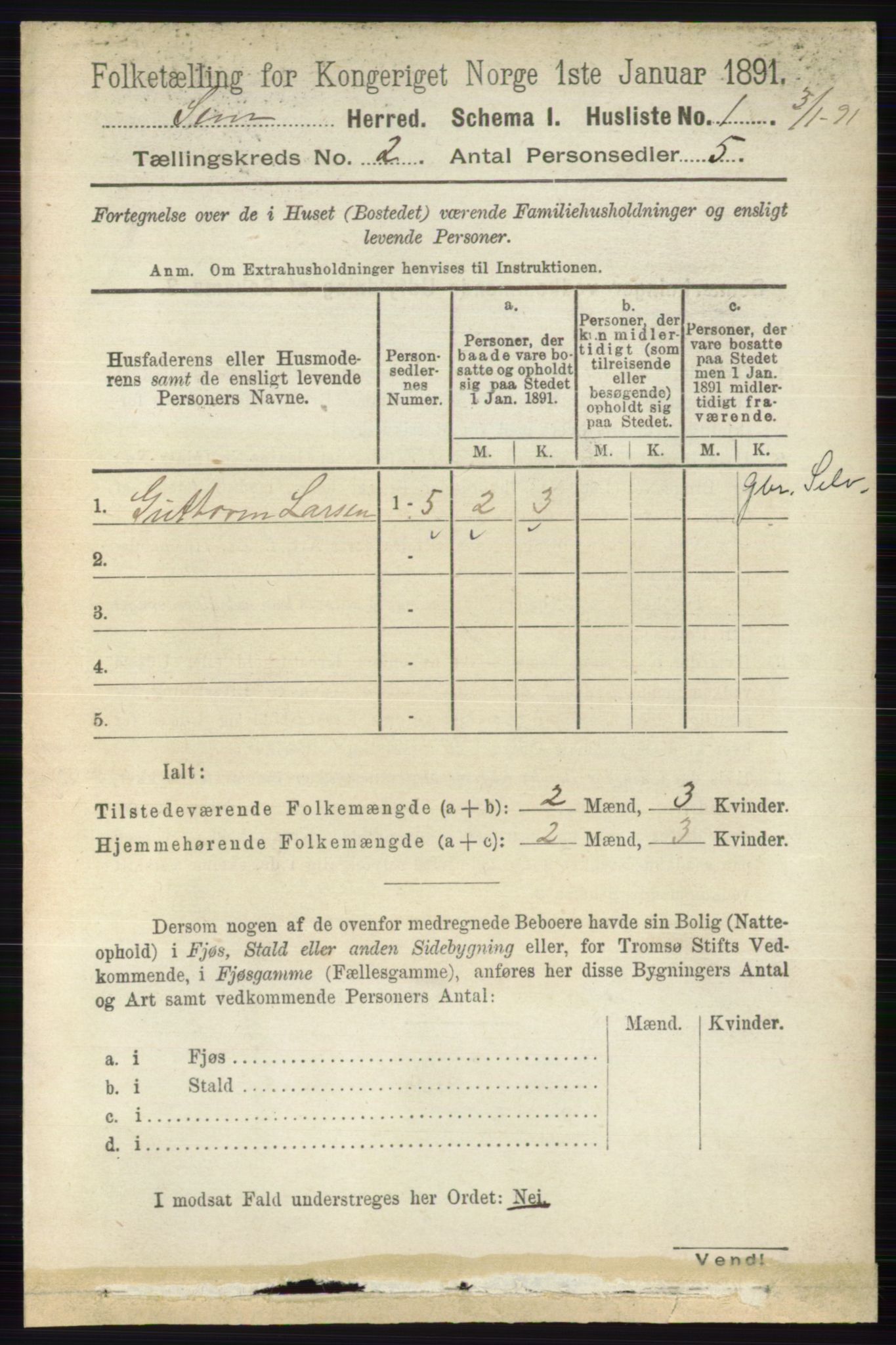 RA, Folketelling 1891 for 0721 Sem herred, 1891, s. 588