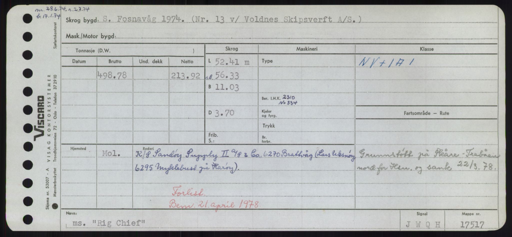 Sjøfartsdirektoratet med forløpere, Skipsmålingen, AV/RA-S-1627/H/Hd/L0030: Fartøy, Q-Riv, s. 487