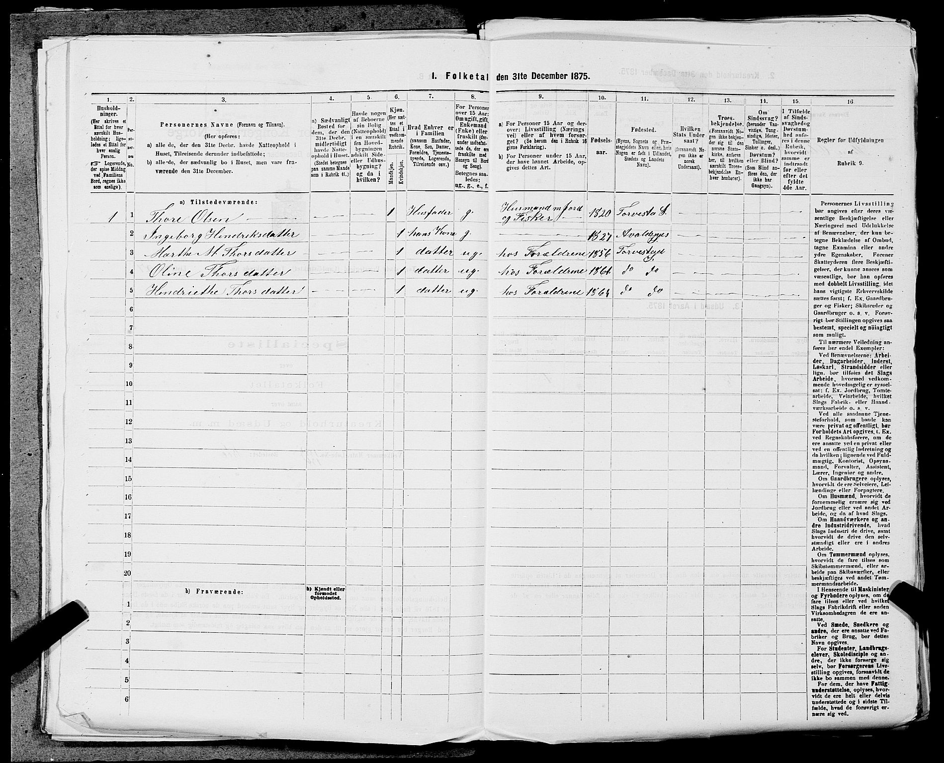 SAST, Folketelling 1875 for 1152L Torvastad prestegjeld, Torvastad sokn, Skåre sokn og Utsira sokn, 1875, s. 548