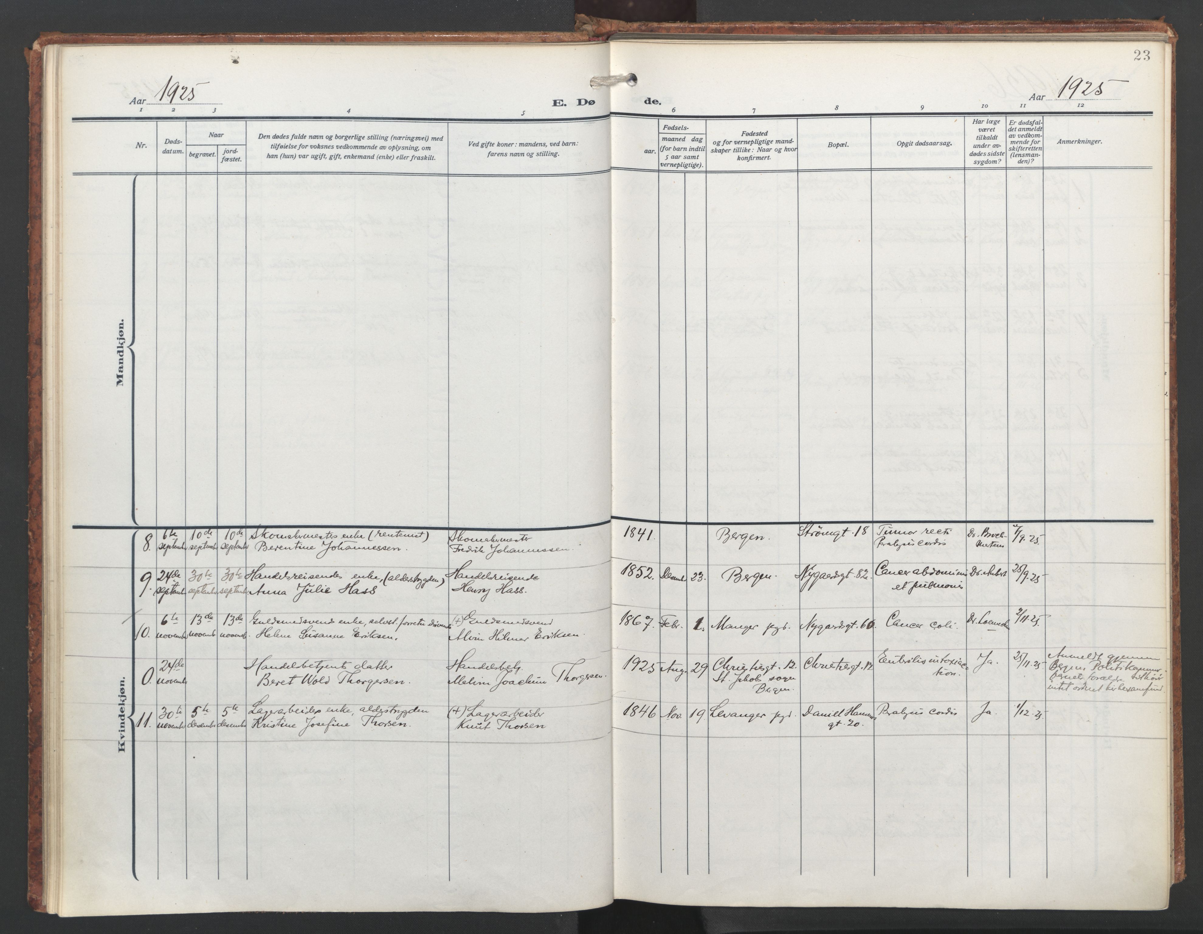 St. Jacob sokneprestembete, SAB/A-78001/H/Haa/L0009: Ministerialbok nr. D 1, 1917-1972, s. 23