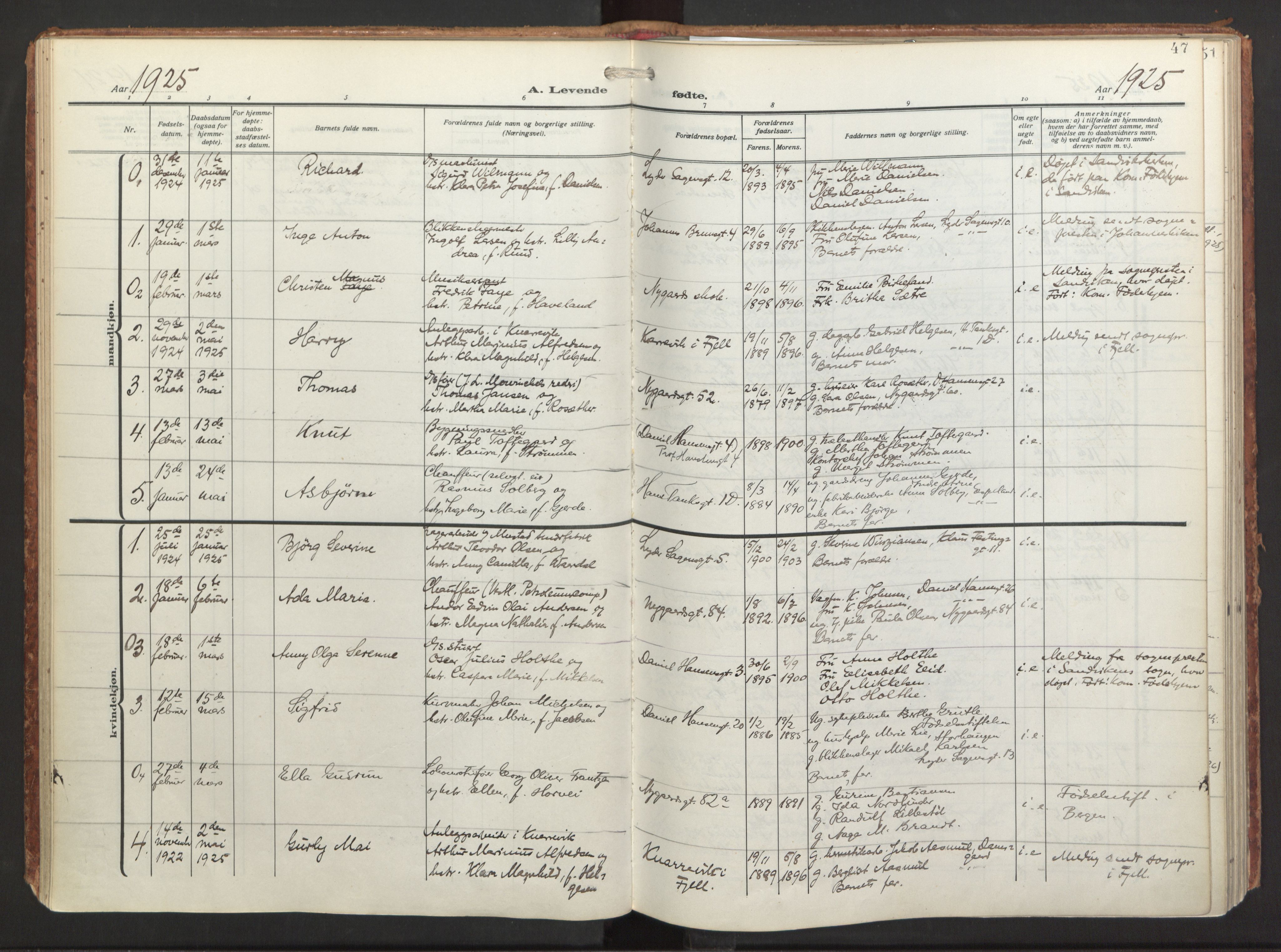 St. Jacob sokneprestembete, SAB/A-78001/H/Haa/L0001: Ministerialbok nr. A 1, 1917-1952, s. 47