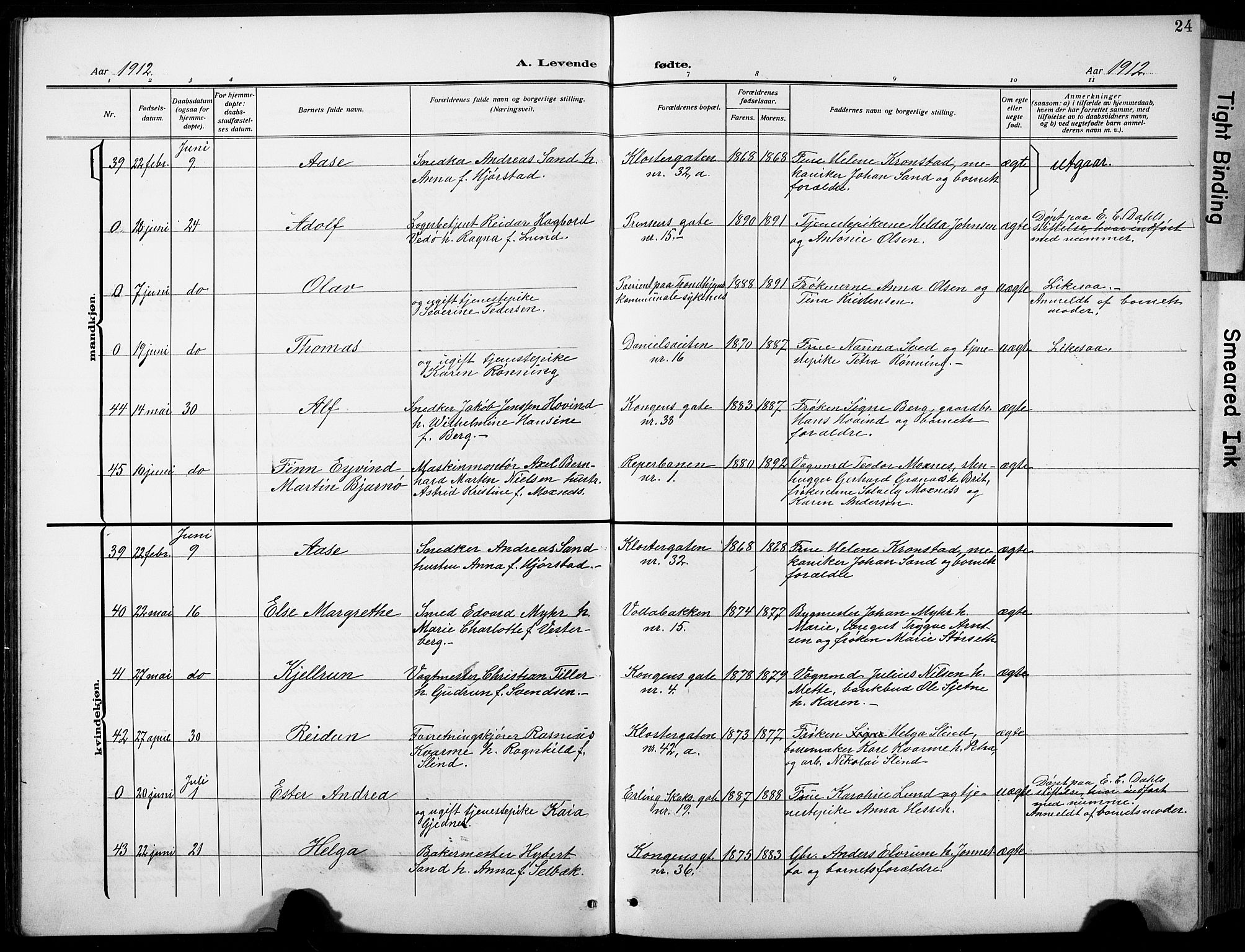 Ministerialprotokoller, klokkerbøker og fødselsregistre - Sør-Trøndelag, SAT/A-1456/601/L0096: Klokkerbok nr. 601C14, 1911-1931, s. 24