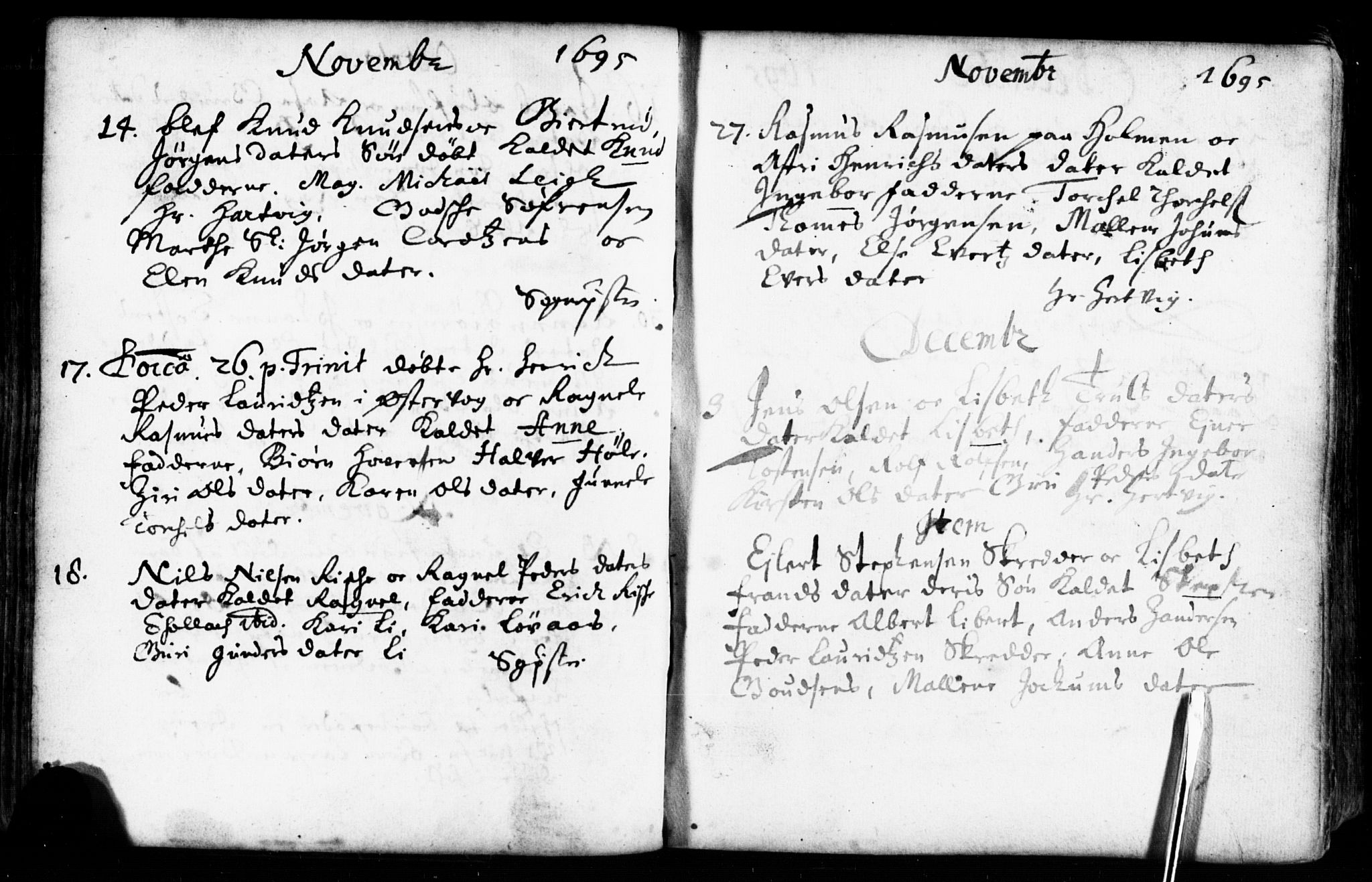 Domkirken sokneprestkontor, AV/SAST-A-101812/001/30/30BB/L0001: Klokkerbok nr. B 1, 1688-1714