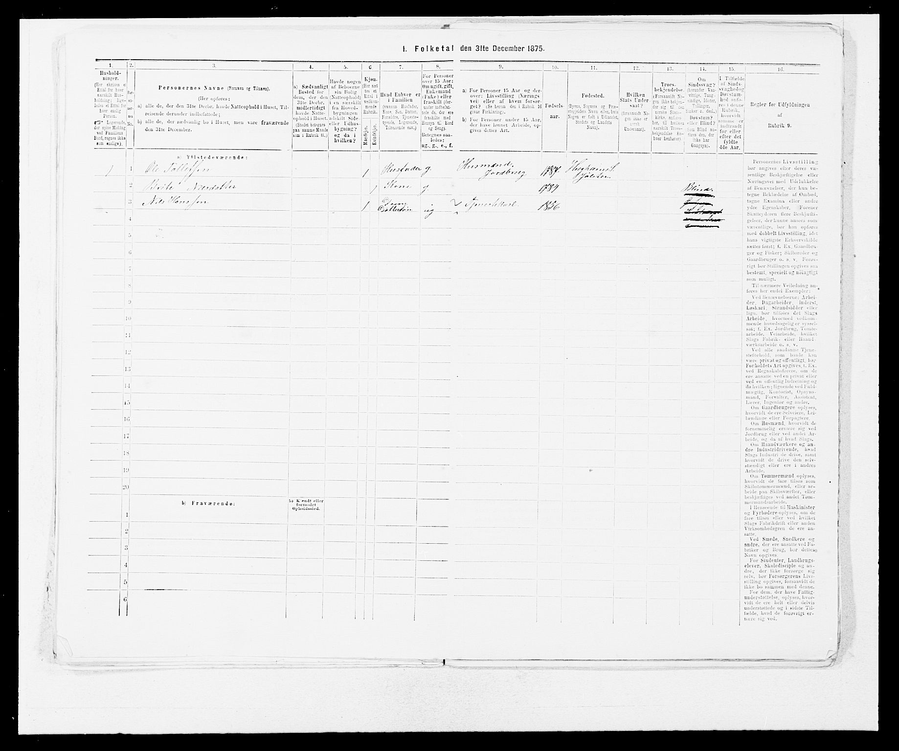 SAB, Folketelling 1875 for 1431P Jølster prestegjeld, 1875, s. 295