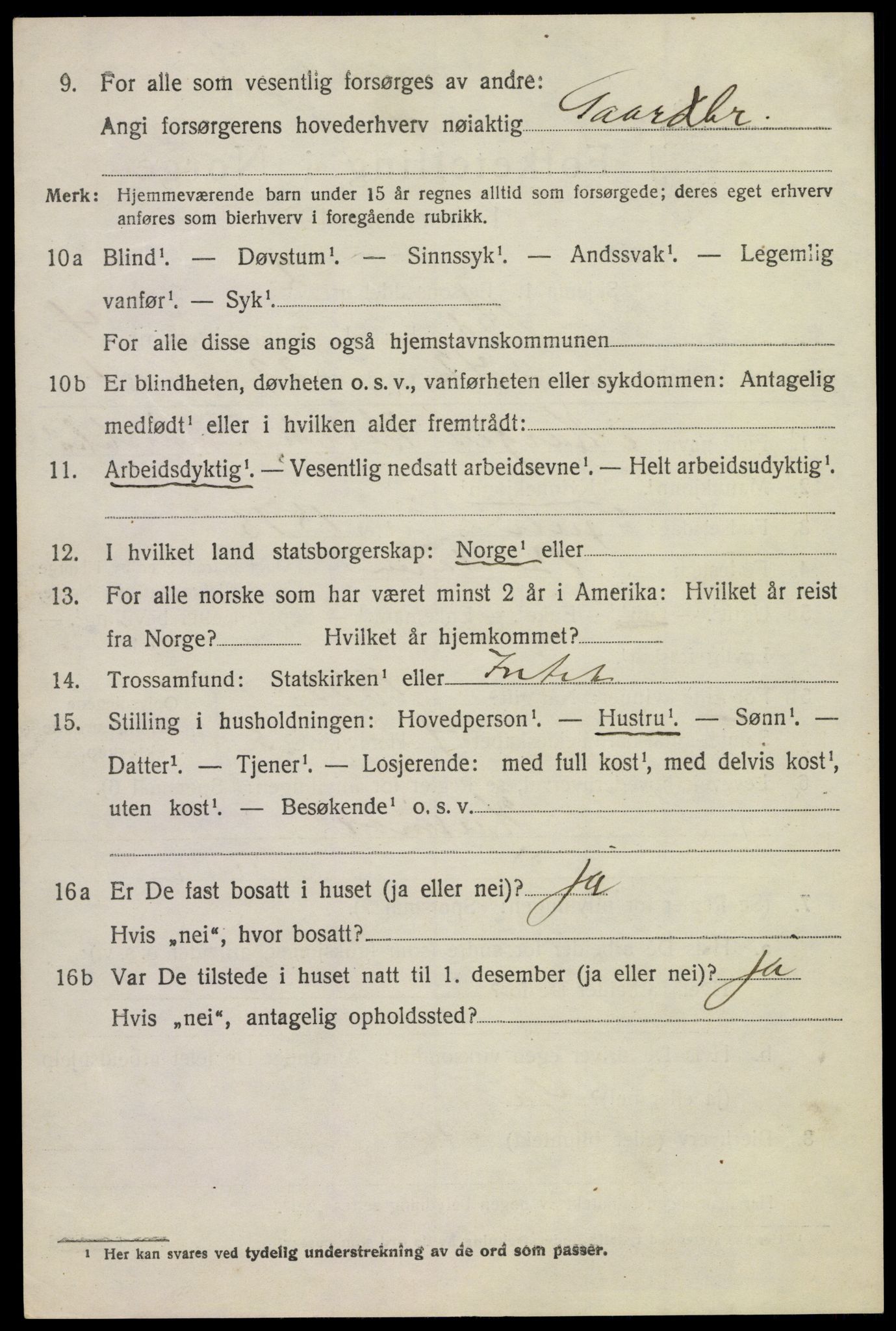SAKO, Folketelling 1920 for 0821 Bø herred, 1920, s. 3589