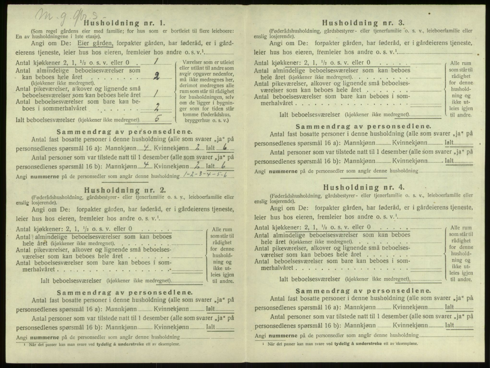 SAB, Folketelling 1920 for 1261 Manger herred, 1920, s. 1171