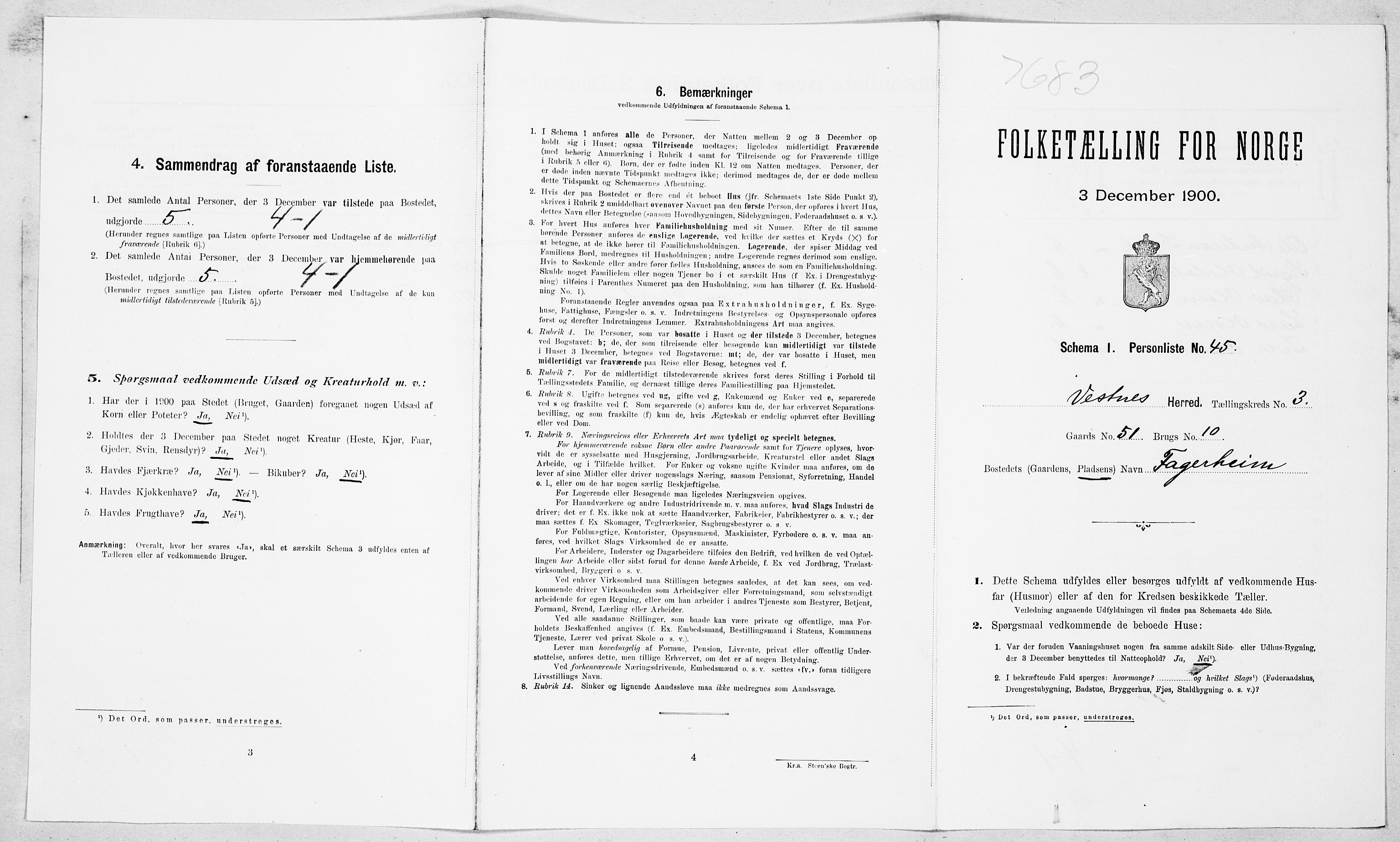 SAT, Folketelling 1900 for 1535 Vestnes herred, 1900, s. 439