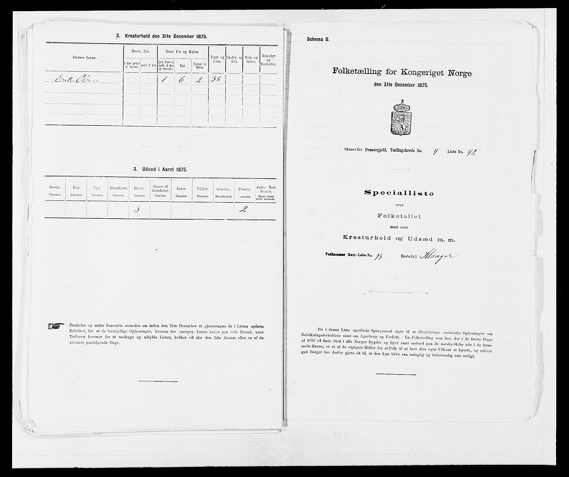 SAB, Folketelling 1875 for 1212P Skånevik prestegjeld, 1875, s. 448