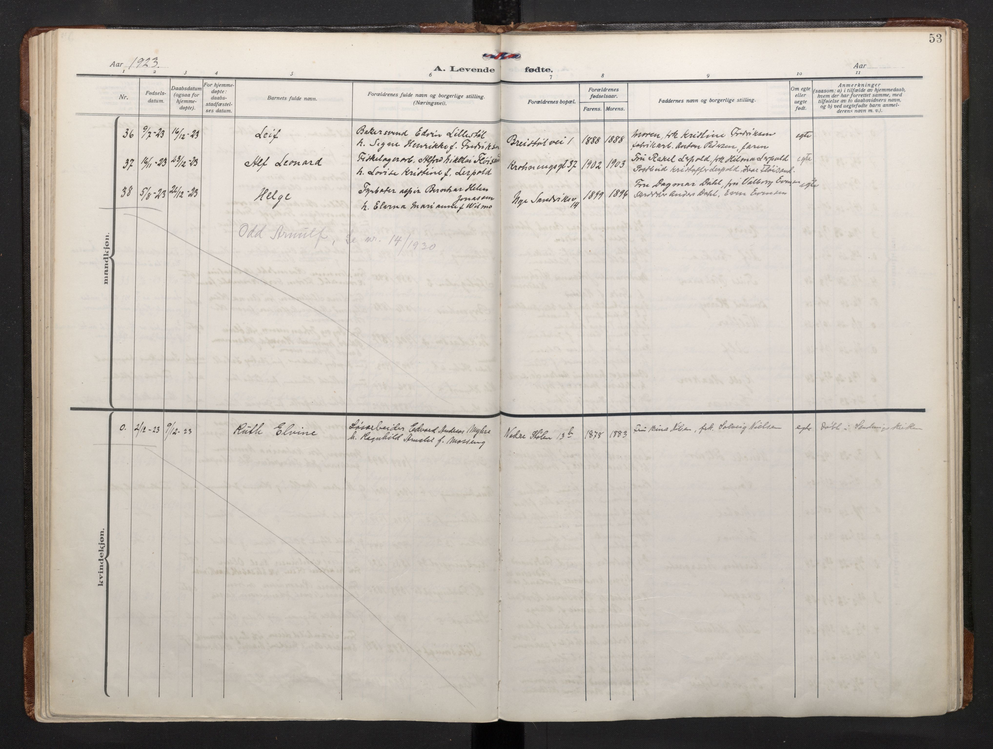 Mariakirken Sokneprestembete, AV/SAB-A-76901/H/Haa/L0011: Ministerialbok nr. B 2, 1916-1934, s. 52b-53a