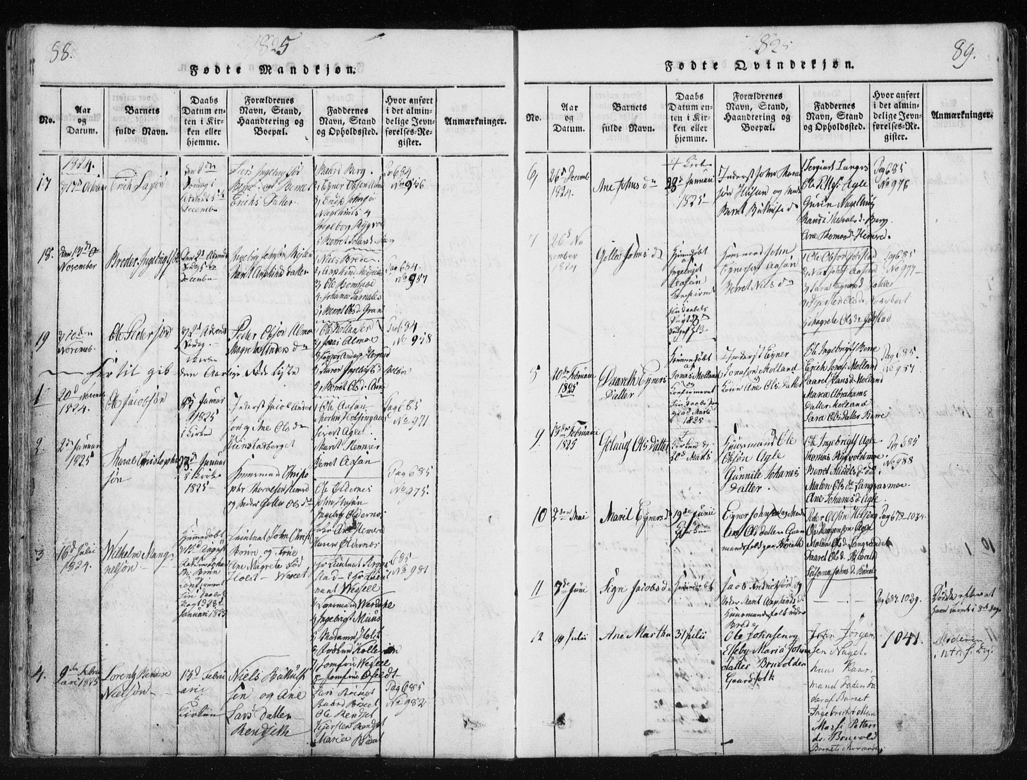 Ministerialprotokoller, klokkerbøker og fødselsregistre - Nord-Trøndelag, SAT/A-1458/749/L0469: Ministerialbok nr. 749A03, 1817-1857, s. 88-89
