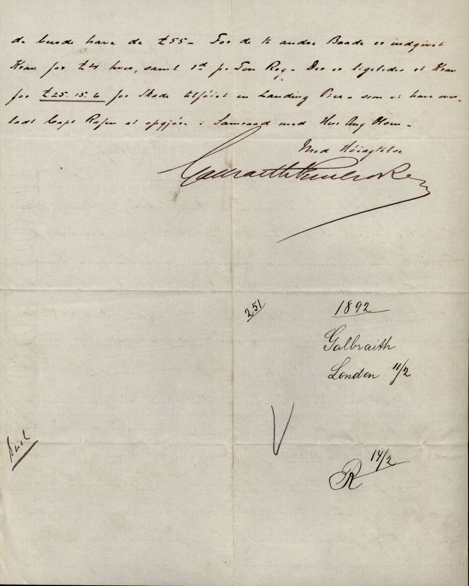 Pa 63 - Østlandske skibsassuranceforening, VEMU/A-1079/G/Ga/L0029/0002: Havaridokumenter / Johanne, Ocean, Capella, Columbus, Castro, 1892, s. 8