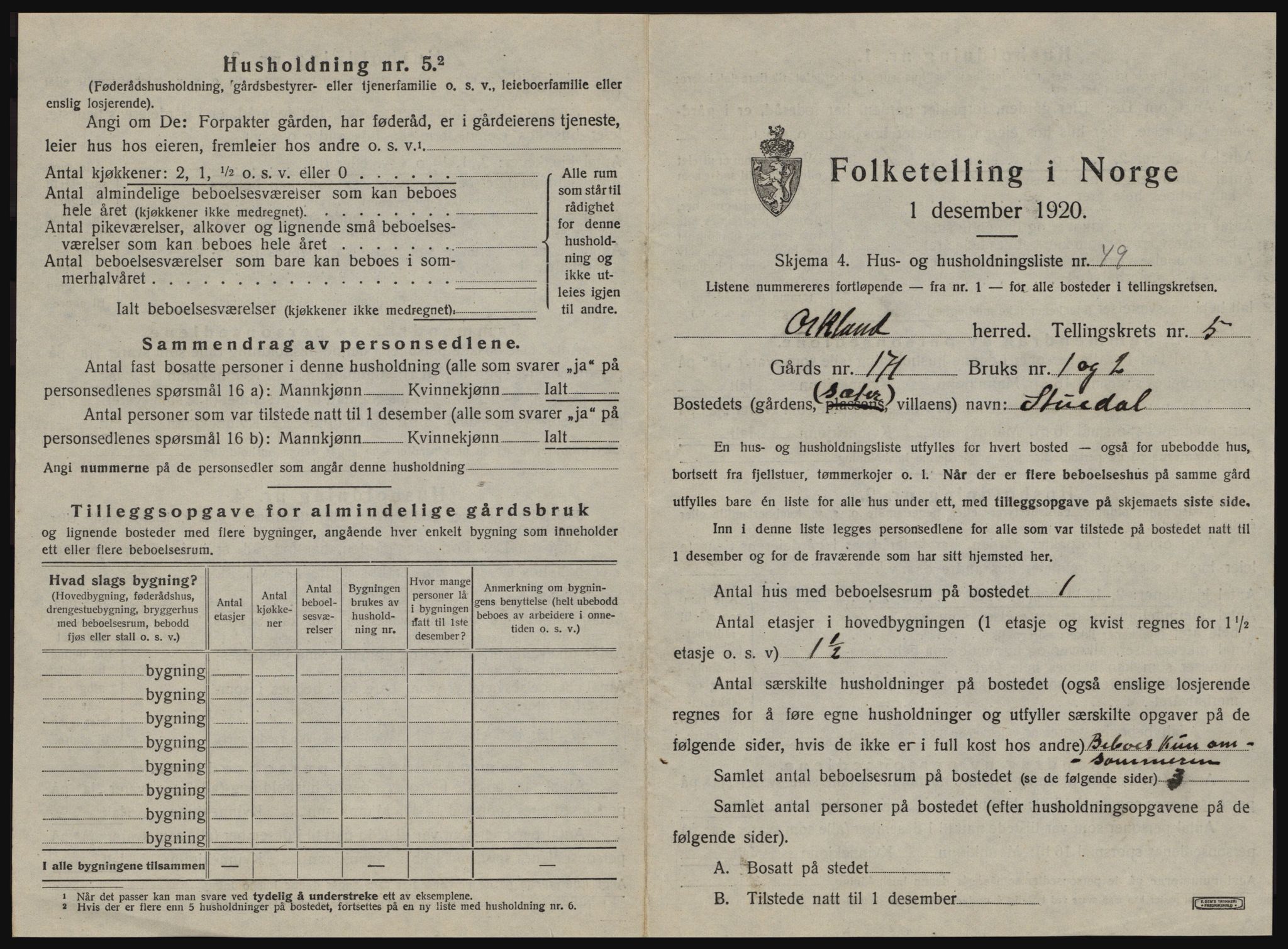 SAT, Folketelling 1920 for 1637 Orkland herred, 1920, s. 740