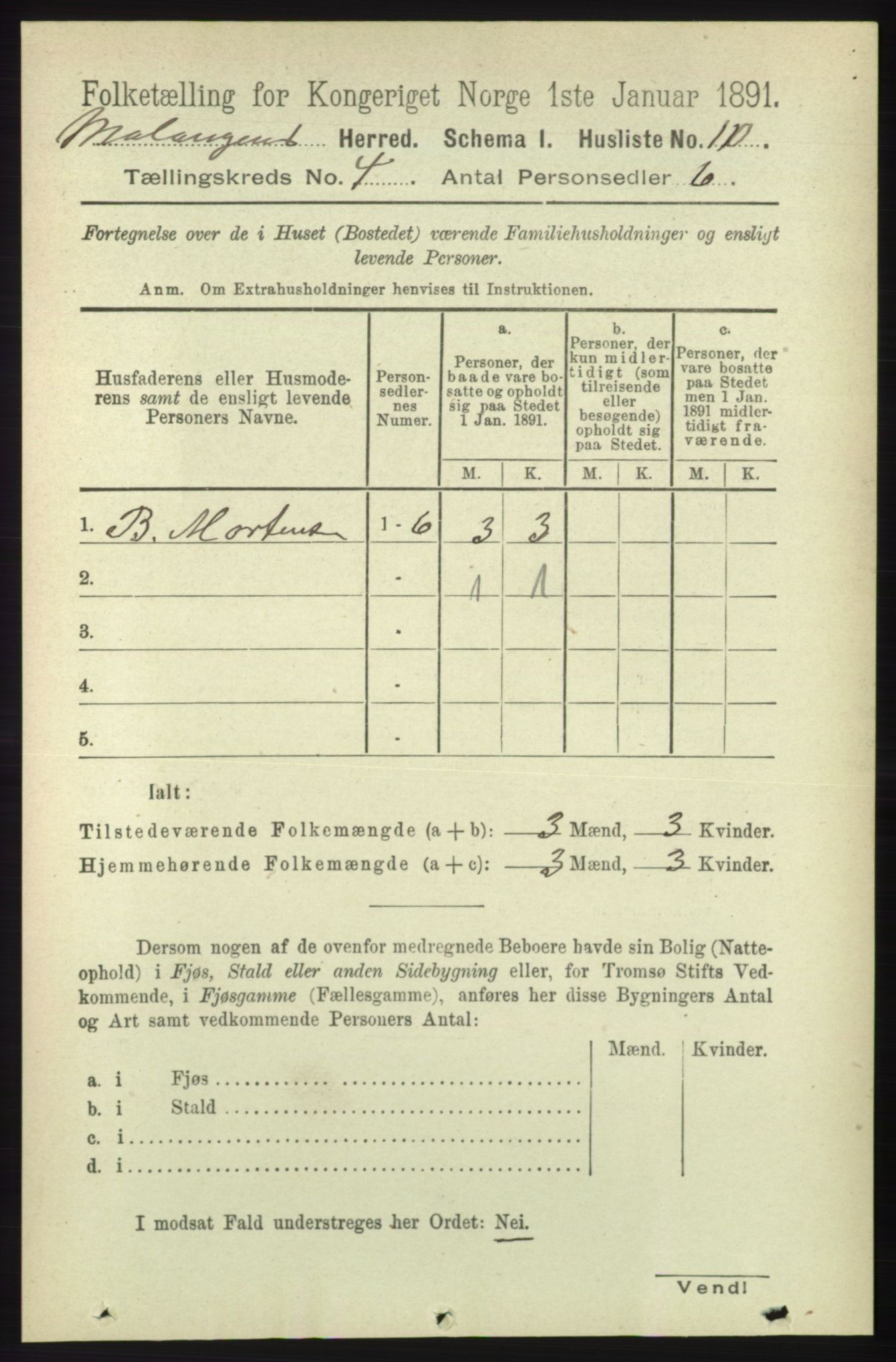 RA, Folketelling 1891 for 1932 Malangen herred, 1891, s. 1045