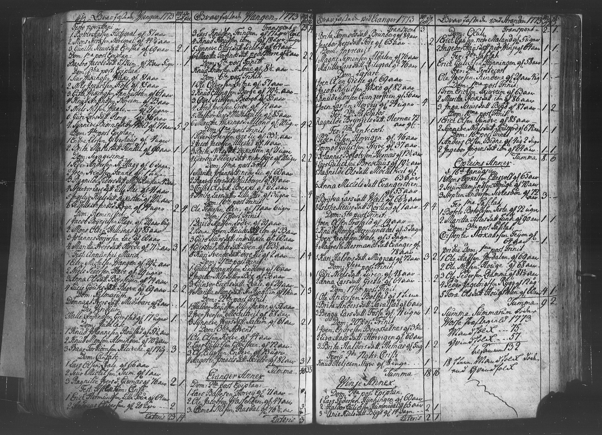 Voss sokneprestembete, SAB/A-79001/H/Haa: Ministerialbok nr. A 8, 1752-1780, s. 412-413