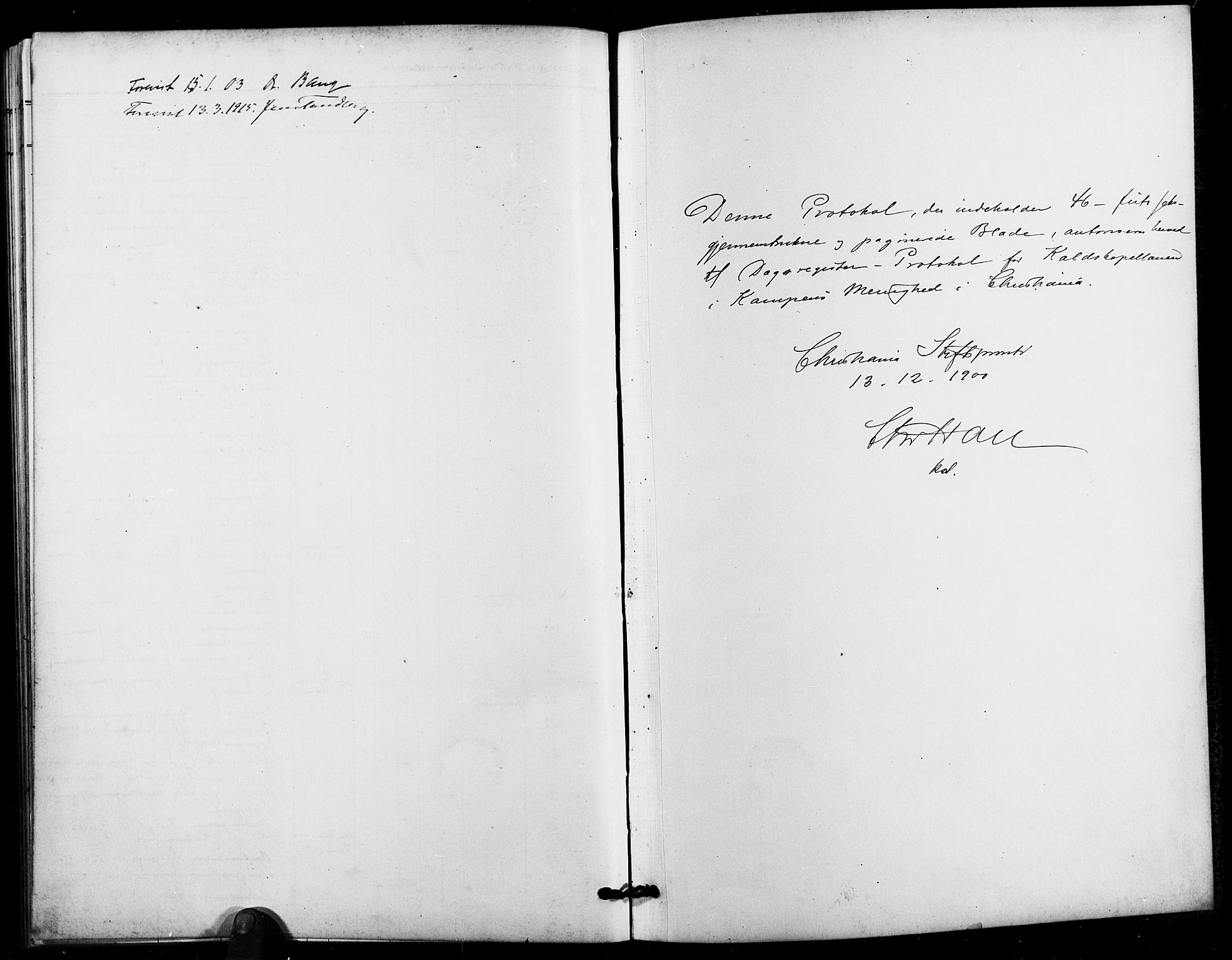 Kampen prestekontor Kirkebøker, SAO/A-10853/I/Ib/L0002: Dagregister nr. 2, 1901-1912
