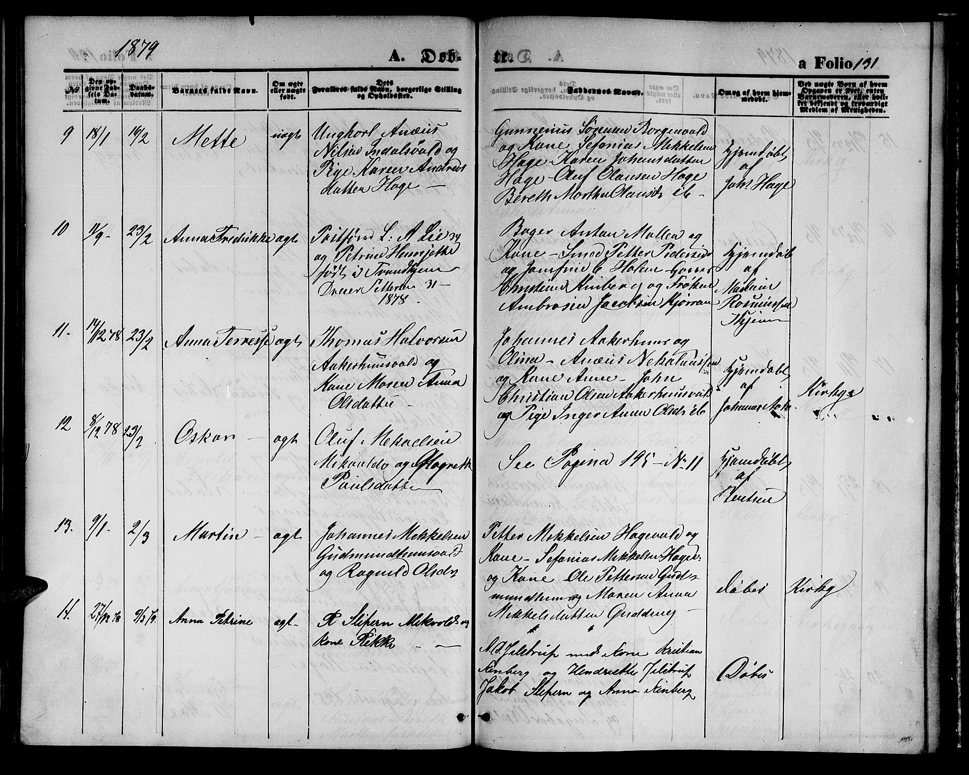Ministerialprotokoller, klokkerbøker og fødselsregistre - Nord-Trøndelag, SAT/A-1458/723/L0255: Klokkerbok nr. 723C03, 1869-1879, s. 131
