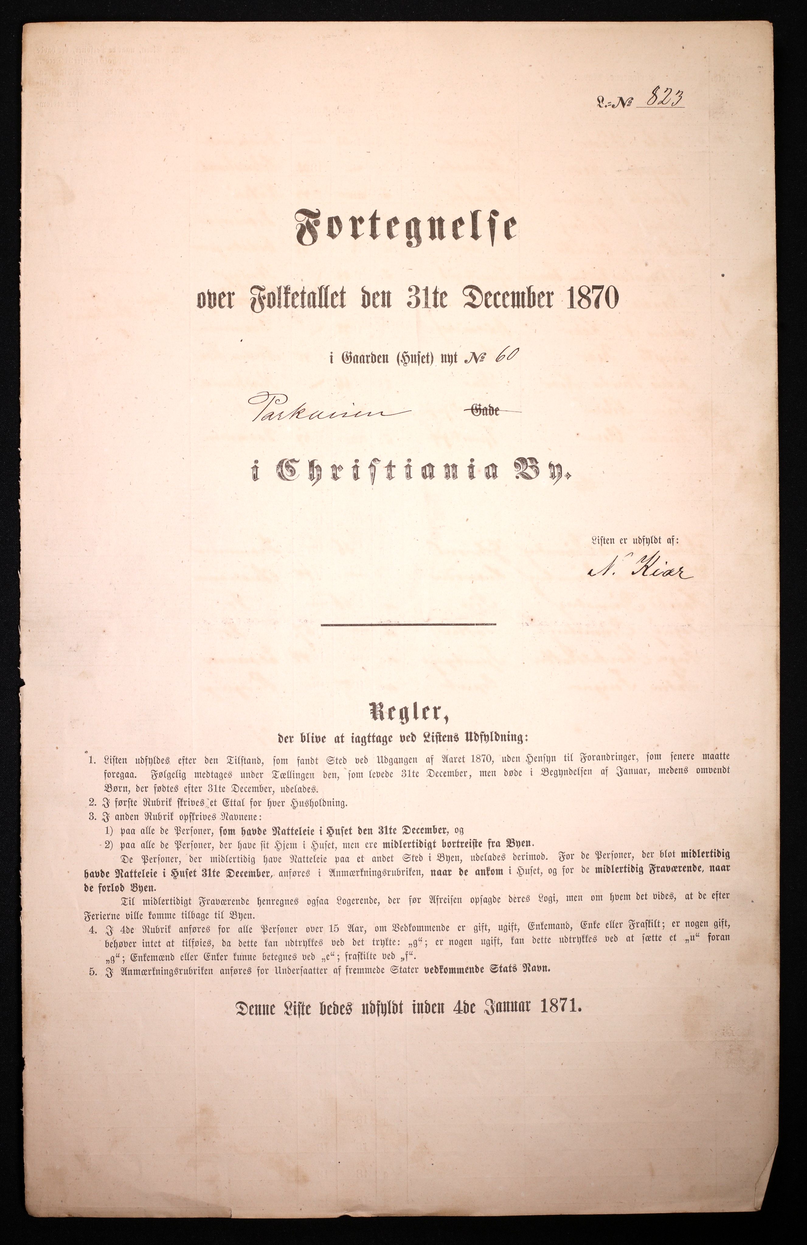 RA, Folketelling 1870 for 0301 Kristiania kjøpstad, 1870, s. 2754
