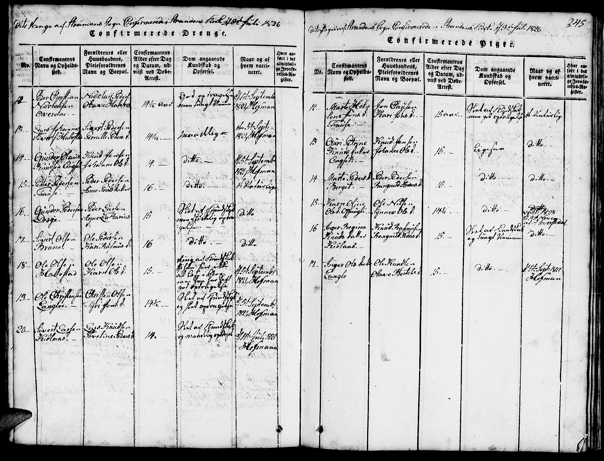 Ministerialprotokoller, klokkerbøker og fødselsregistre - Møre og Romsdal, AV/SAT-A-1454/520/L0289: Klokkerbok nr. 520C01, 1817-1837, s. 245