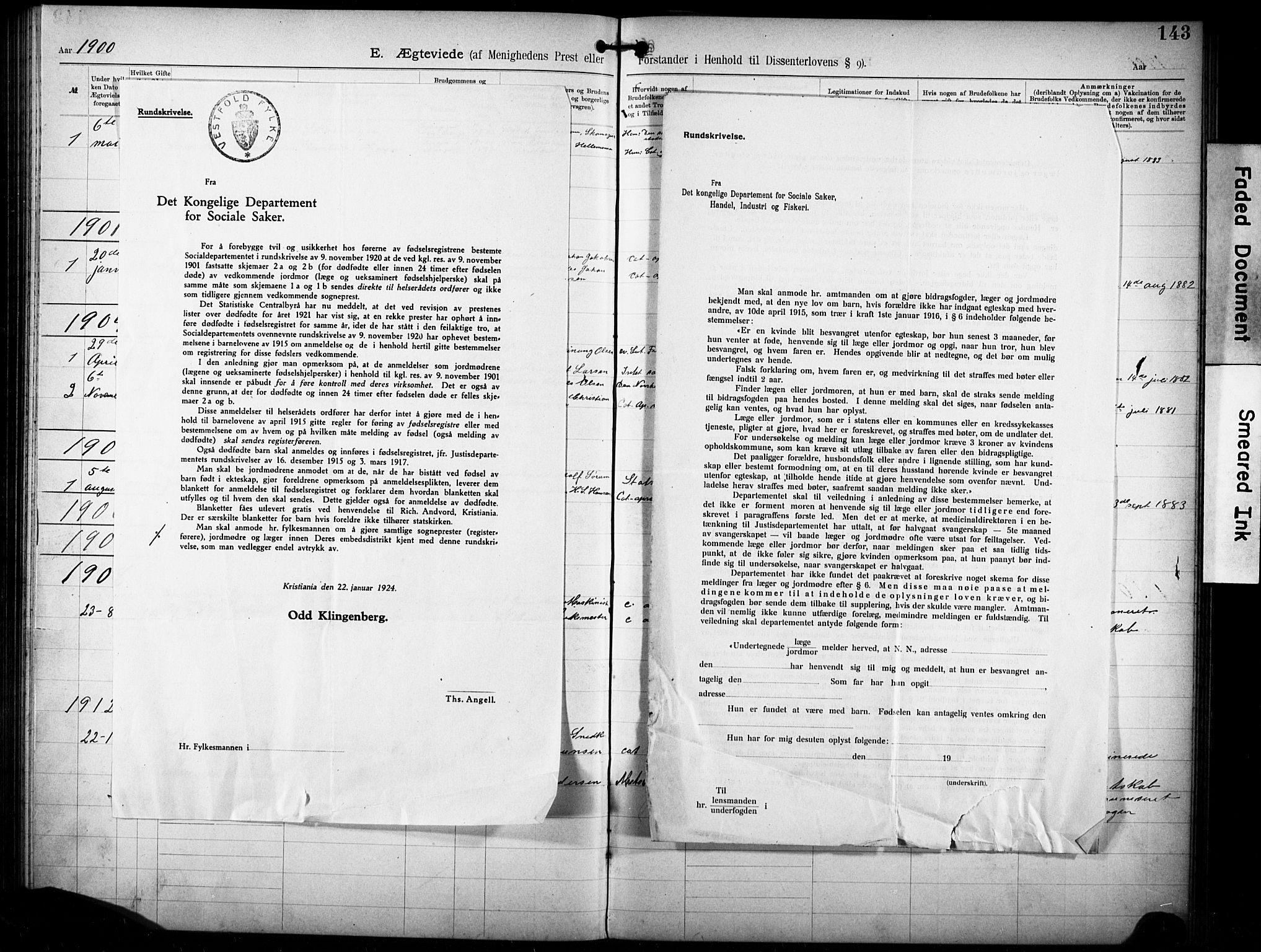 Den katolsk-apostoliske menighet i Larvik, AV/SAKO-P-953/F/Fa/L0001: Dissenterprotokoll nr. 1, 1892-1933, s. 143