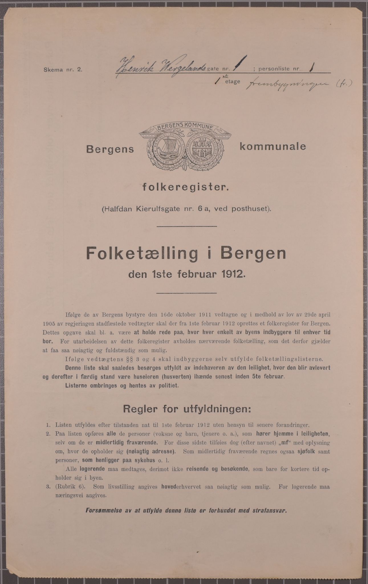 SAB, Kommunal folketelling 1912 for Bergen kjøpstad, 1912, s. 2246