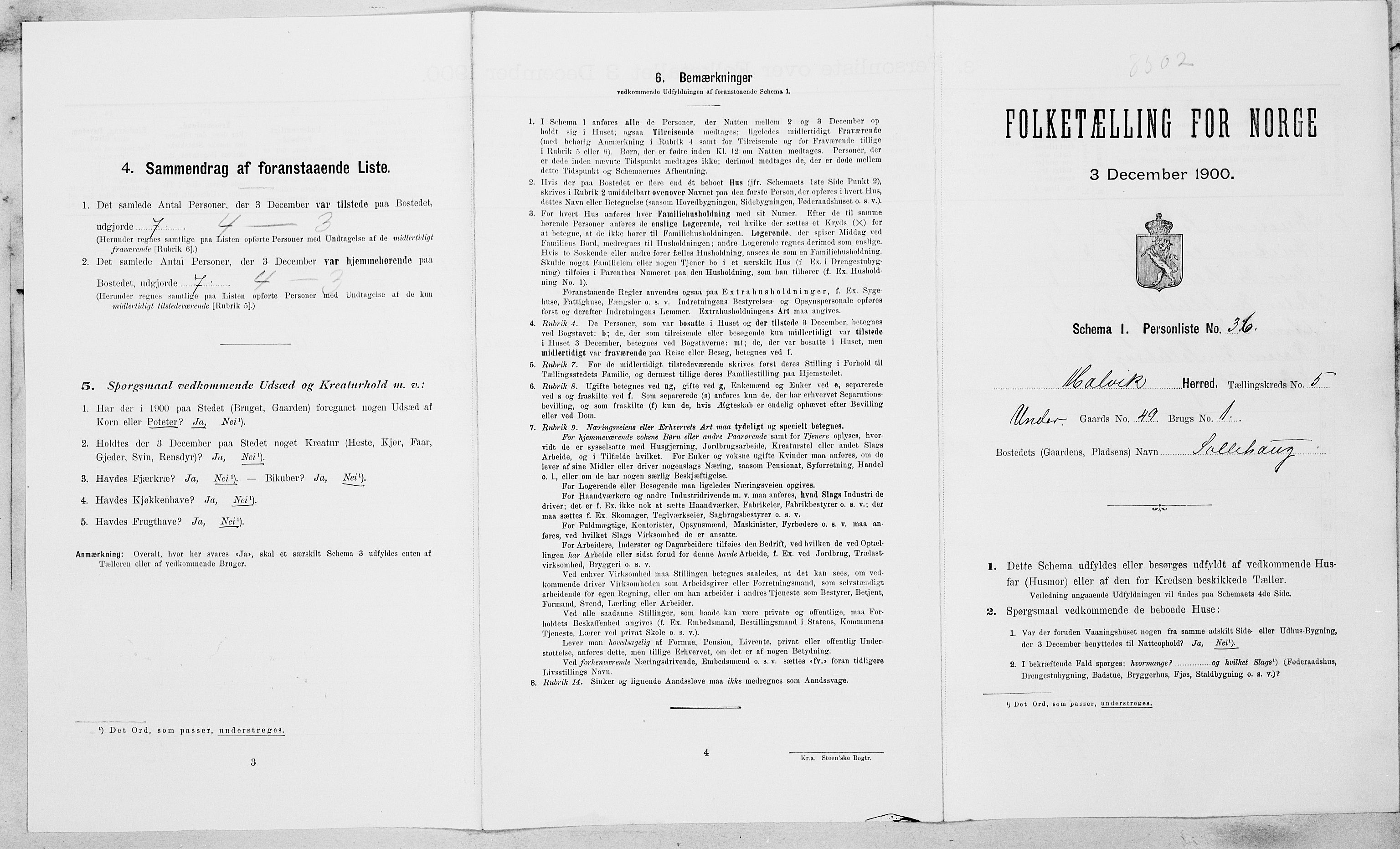, Folketelling 1900 for 1663 Malvik herred, 1900, s. 451