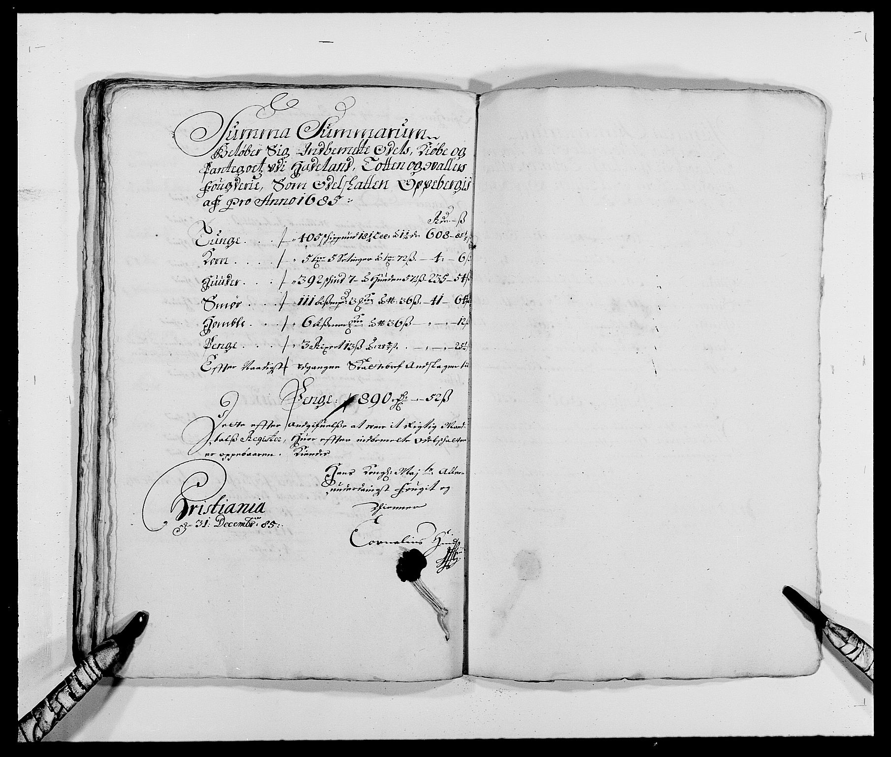 Rentekammeret inntil 1814, Reviderte regnskaper, Fogderegnskap, RA/EA-4092/R18/L1284: Fogderegnskap Hadeland, Toten og Valdres, 1685, s. 182