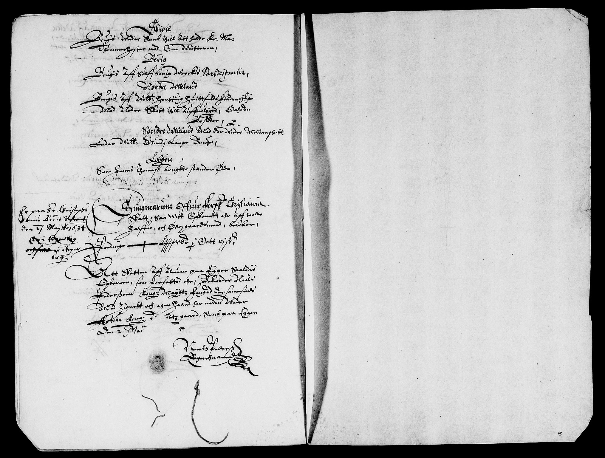 Rentekammeret inntil 1814, Reviderte regnskaper, Lensregnskaper, AV/RA-EA-5023/R/Rb/Rbl/L0005: Brunla len med Eiker len 1626-37, 1632-1635