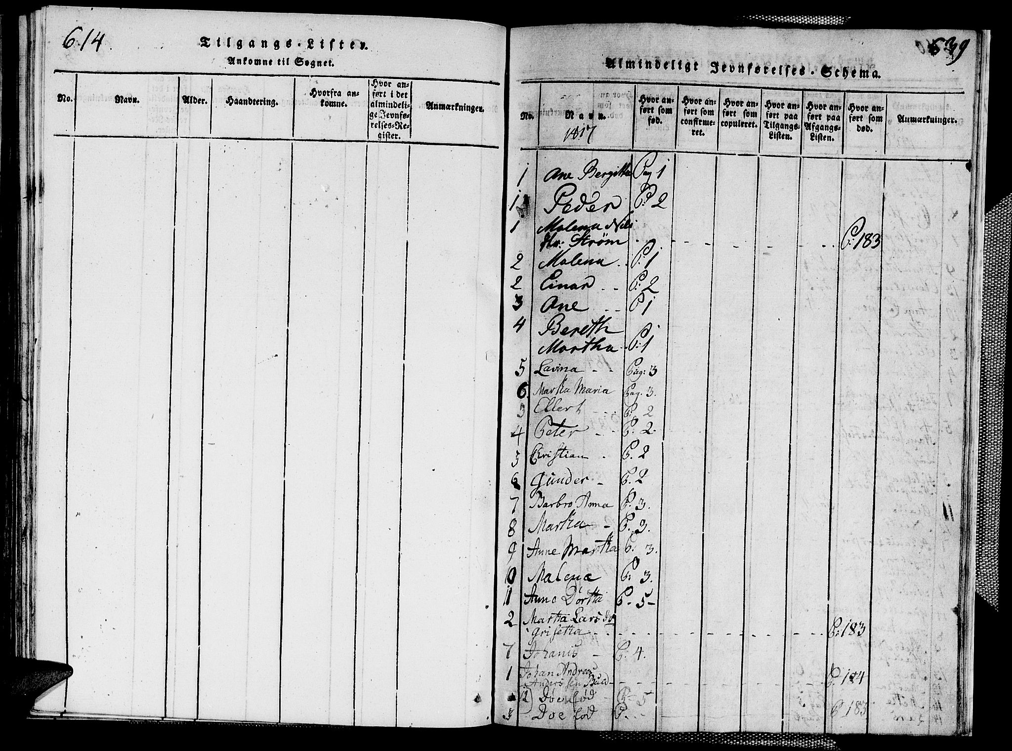 Ministerialprotokoller, klokkerbøker og fødselsregistre - Nord-Trøndelag, SAT/A-1458/713/L0124: Klokkerbok nr. 713C01, 1817-1827, s. 614-639