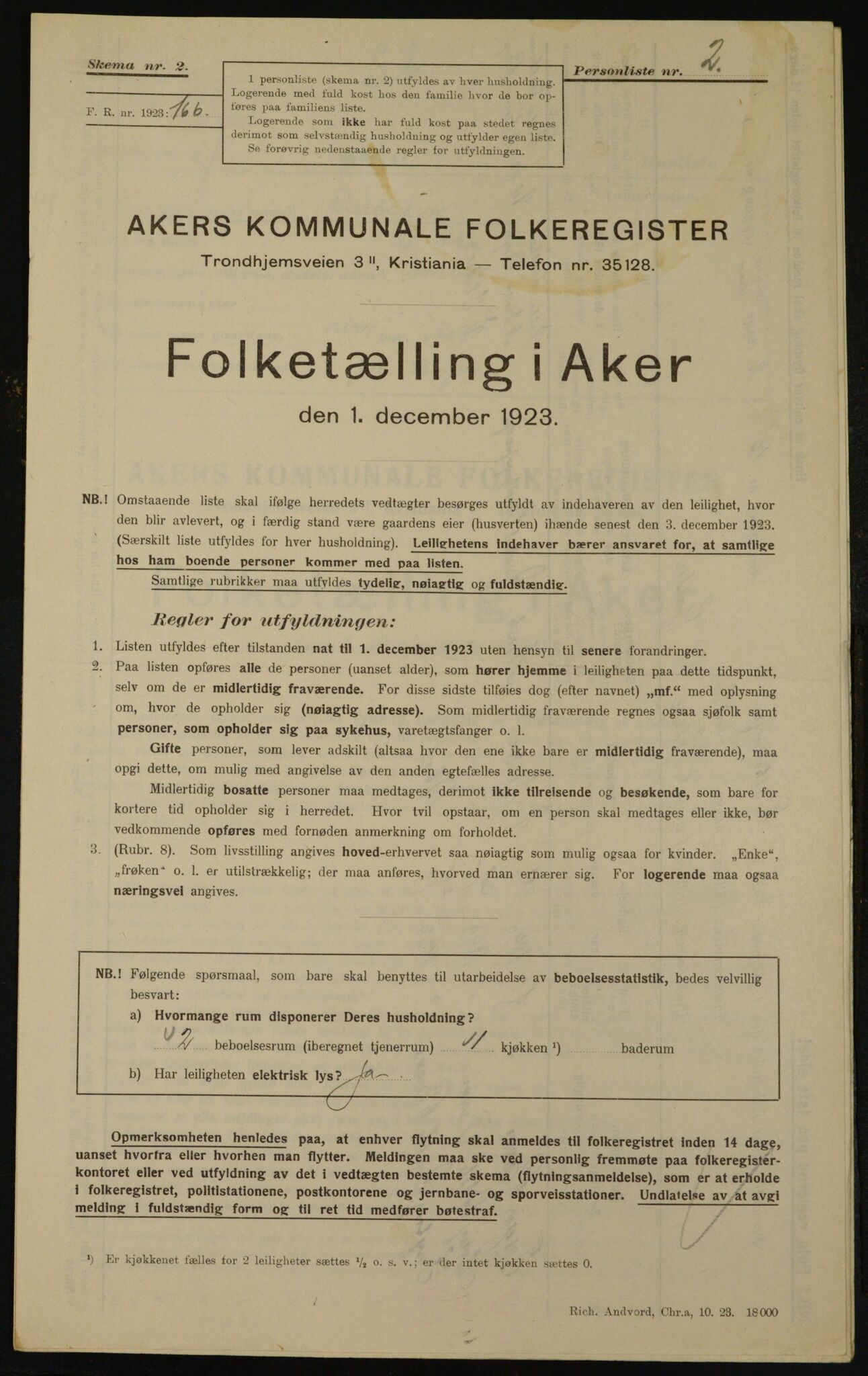 , Kommunal folketelling 1.12.1923 for Aker, 1923, s. 23259