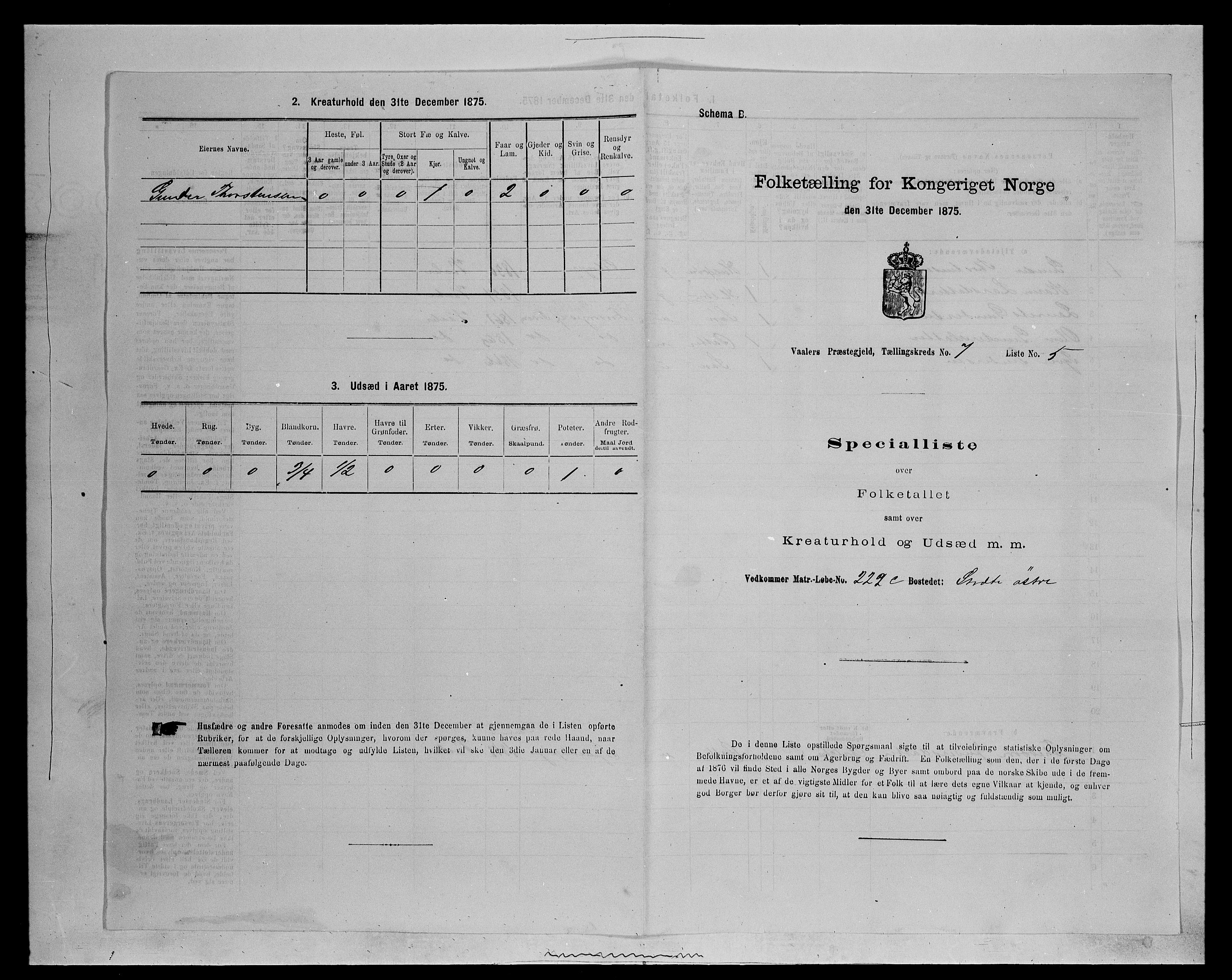 SAH, Folketelling 1875 for 0426P Våler prestegjeld (Hedmark), 1875, s. 888