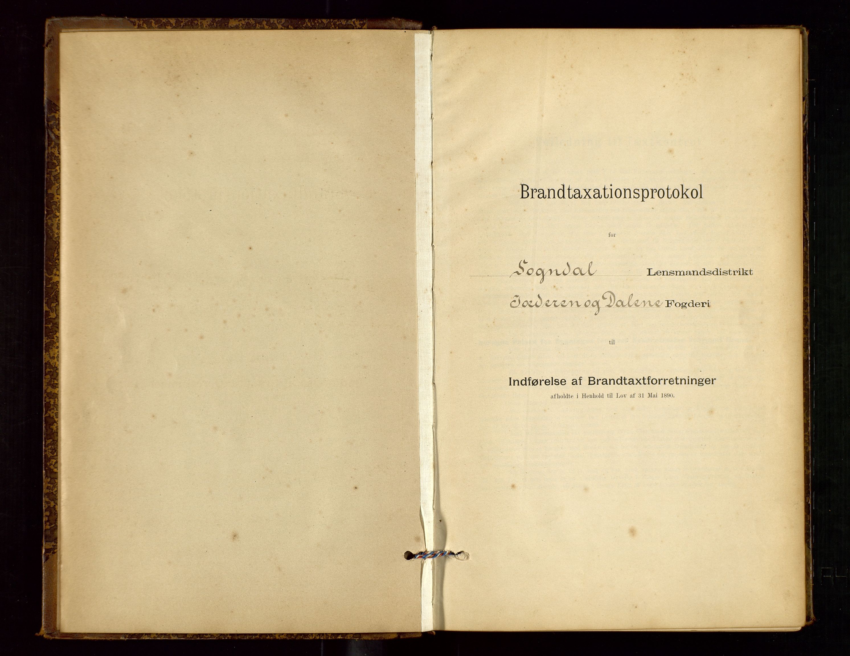 Sokndal lensmannskontor, AV/SAST-A-100417/Gob/L0001: "Brandtaxt-Protokol", 1895-1902