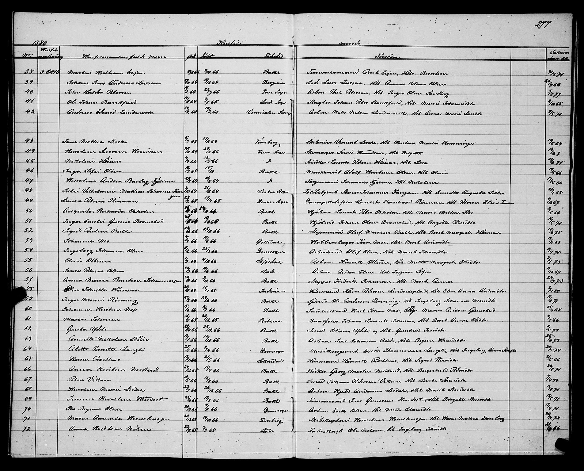 Ministerialprotokoller, klokkerbøker og fødselsregistre - Sør-Trøndelag, AV/SAT-A-1456/604/L0220: Klokkerbok nr. 604C03, 1870-1885, s. 277