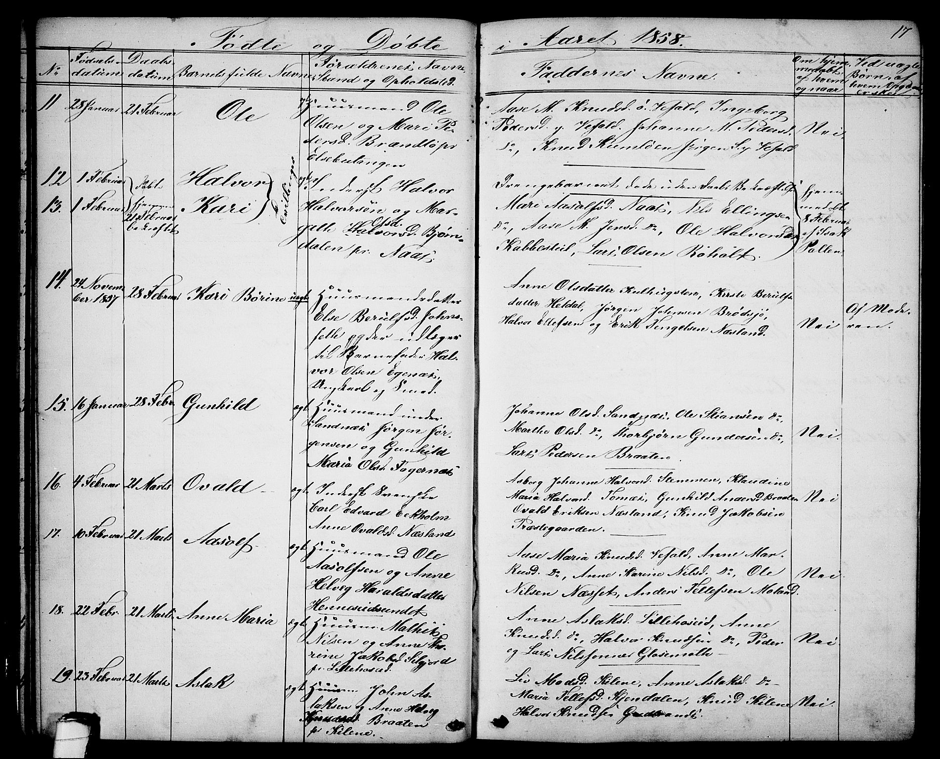 Drangedal kirkebøker, SAKO/A-258/G/Ga/L0002: Klokkerbok nr. I 2, 1856-1887, s. 17