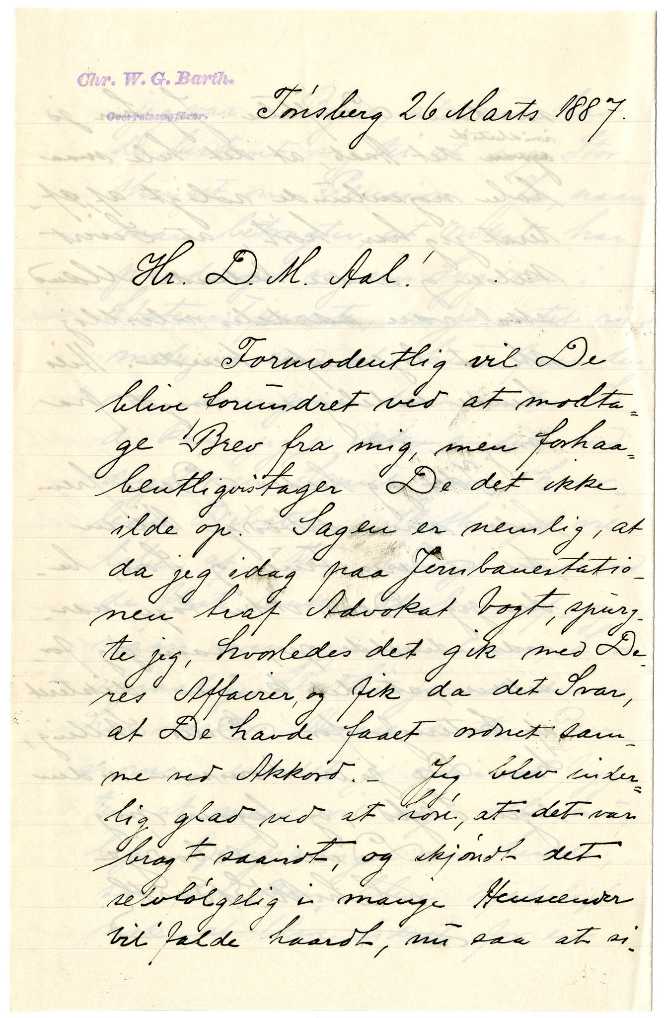 Diderik Maria Aalls brevsamling, NF/Ark-1023/F/L0001: D.M. Aalls brevsamling. A - B, 1738-1889, s. 668