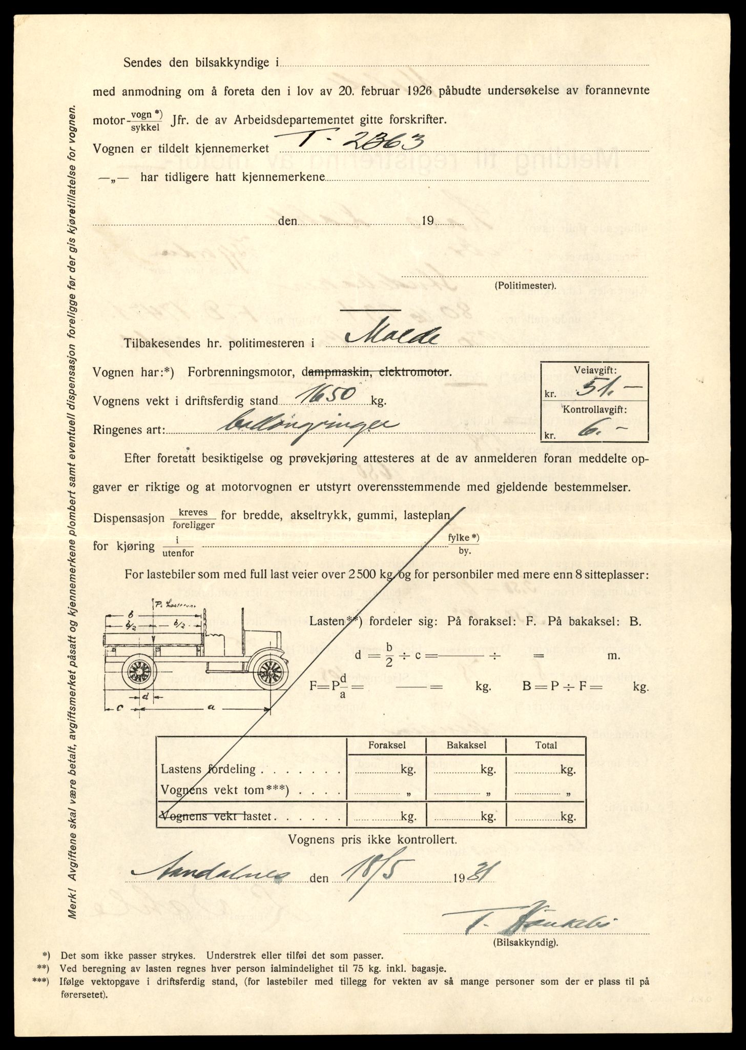 Møre og Romsdal vegkontor - Ålesund trafikkstasjon, AV/SAT-A-4099/F/Fe/L0022: Registreringskort for kjøretøy T 10584 - T 10694, 1927-1998, s. 10