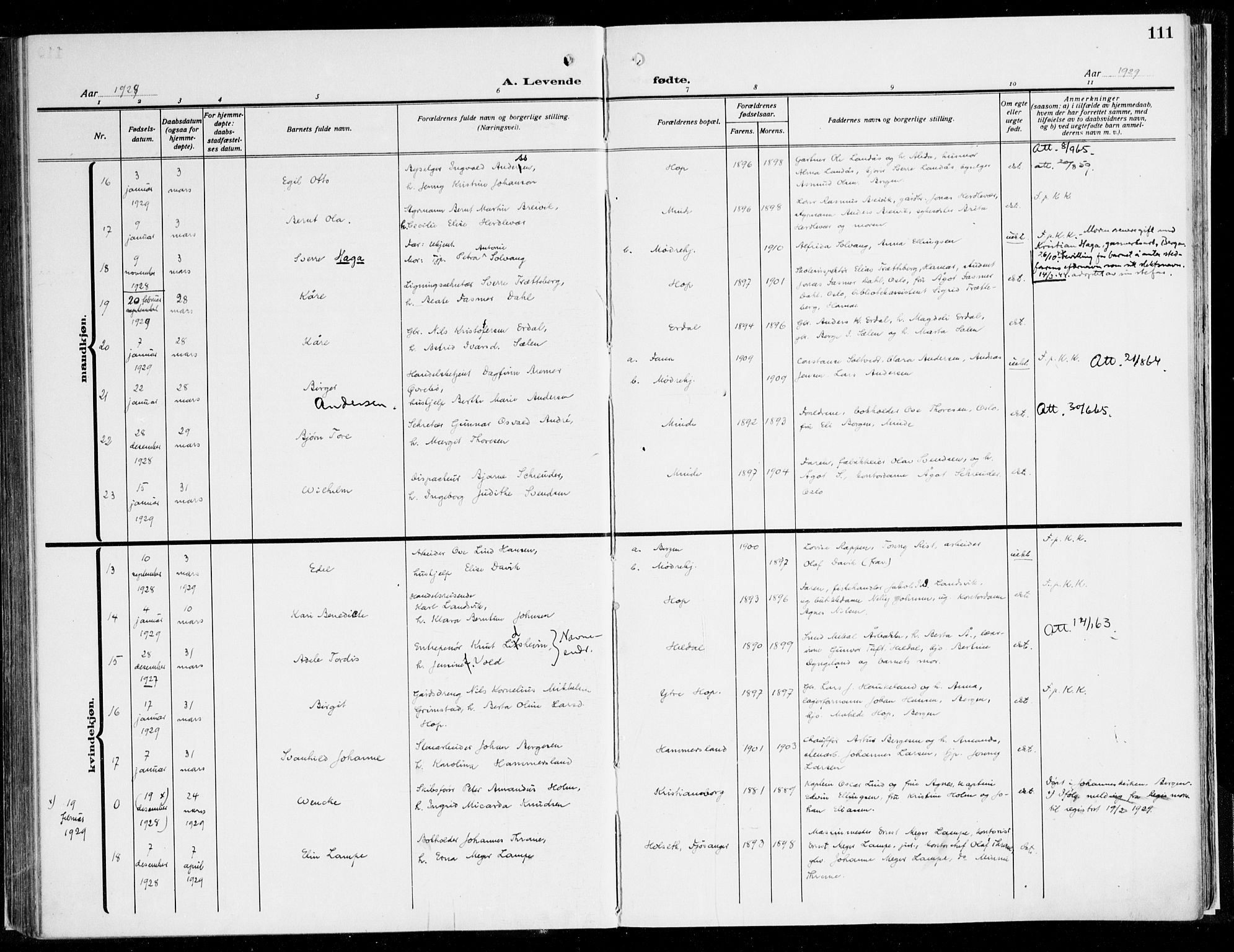 Fana Sokneprestembete, AV/SAB-A-75101/H/Haa/Haaj/L0001: Ministerialbok nr. J 1, 1921-1935, s. 111