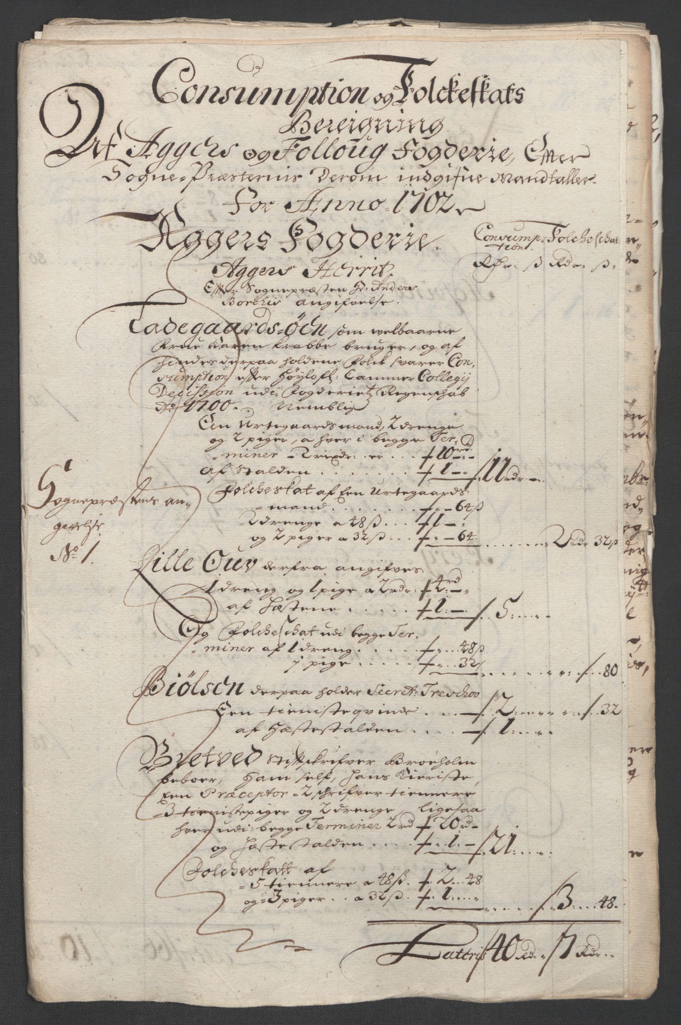 Rentekammeret inntil 1814, Reviderte regnskaper, Fogderegnskap, AV/RA-EA-4092/R10/L0444: Fogderegnskap Aker og Follo, 1701-1702, s. 259