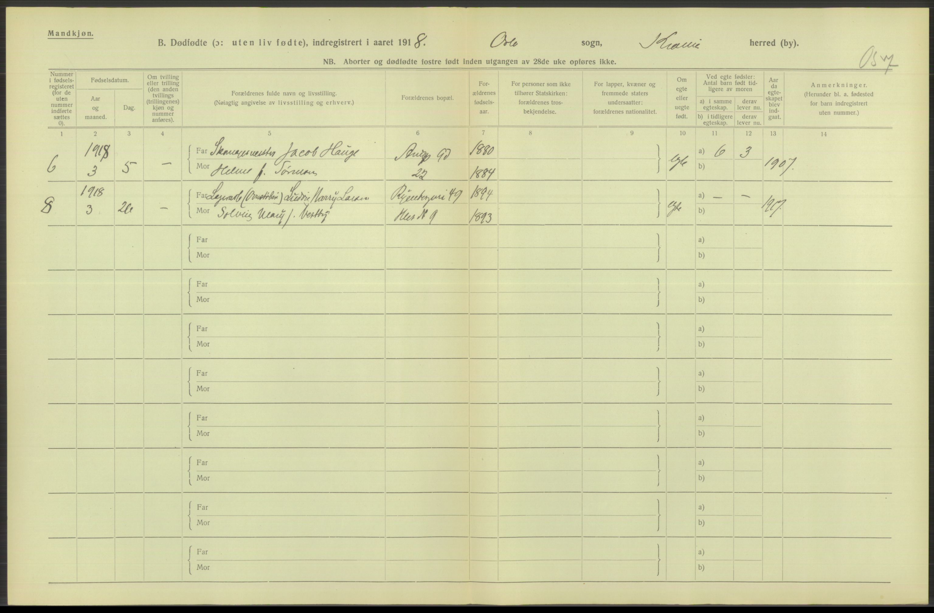 Statistisk sentralbyrå, Sosiodemografiske emner, Befolkning, RA/S-2228/D/Df/Dfb/Dfbh/L0011: Kristiania: Døde, dødfødte, 1918, s. 636