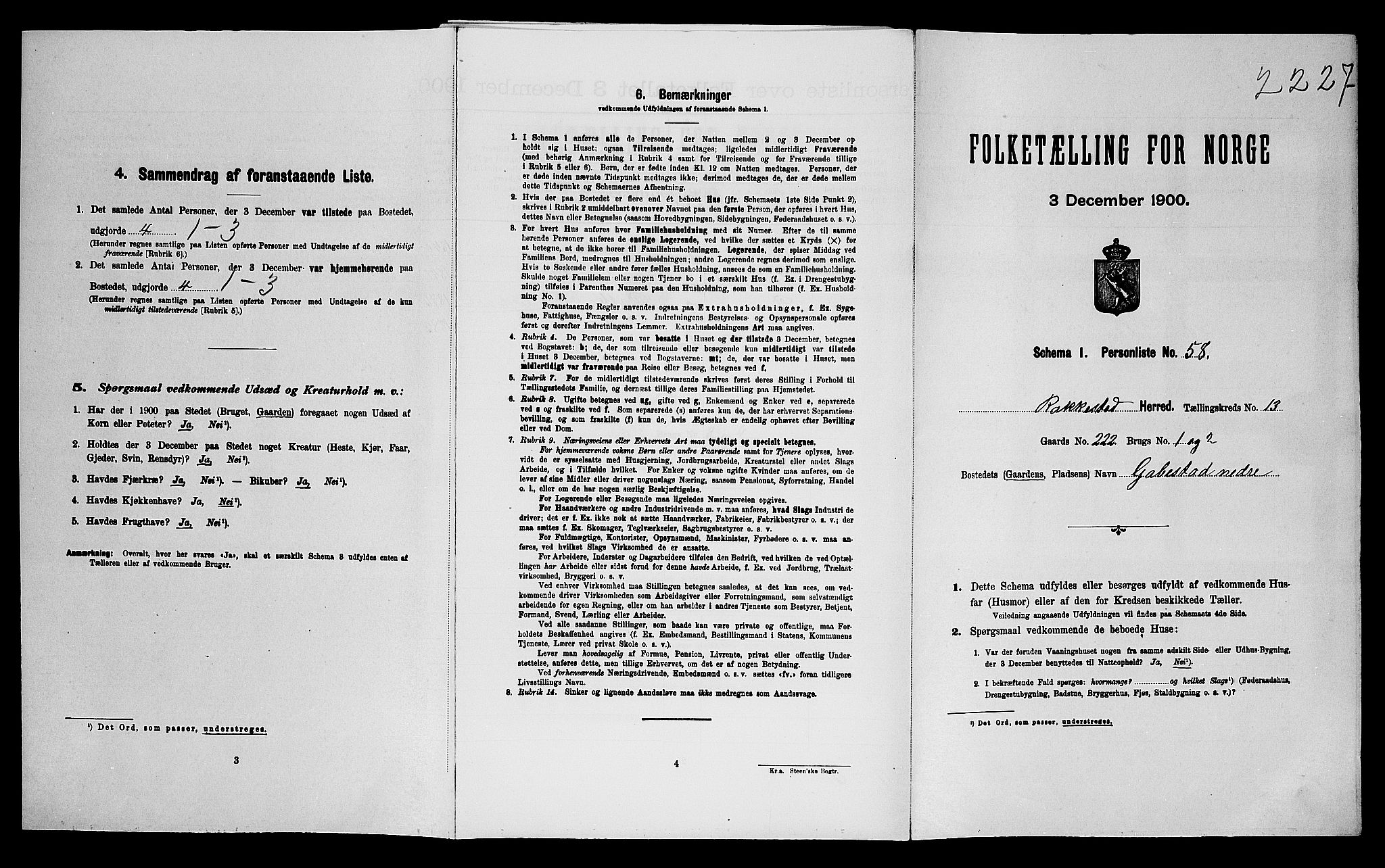 SAO, Folketelling 1900 for 0128 Rakkestad herred, 1900