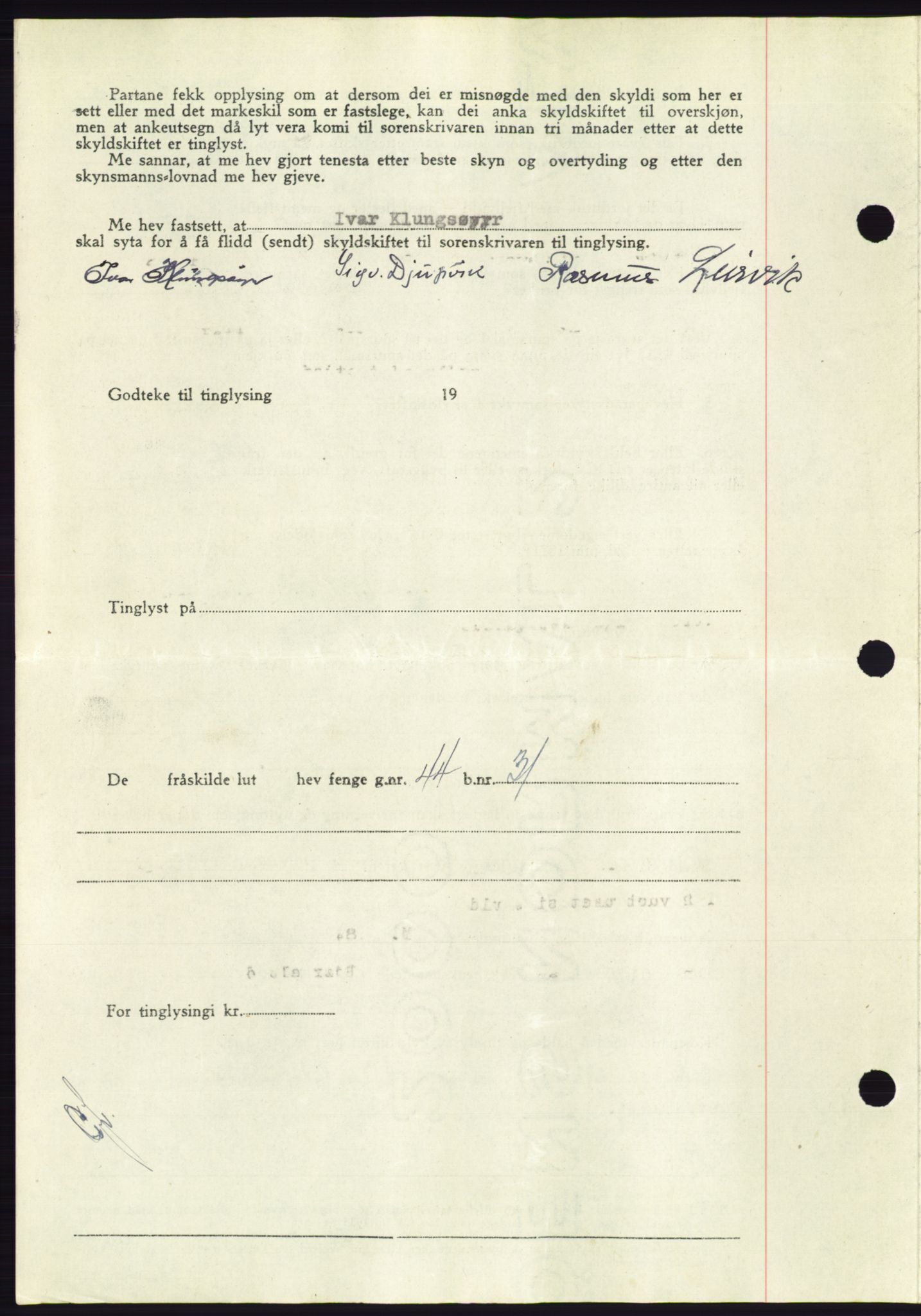 Søre Sunnmøre sorenskriveri, AV/SAT-A-4122/1/2/2C/L0085: Pantebok nr. 11A, 1949-1949, Dagboknr: 2104/1949