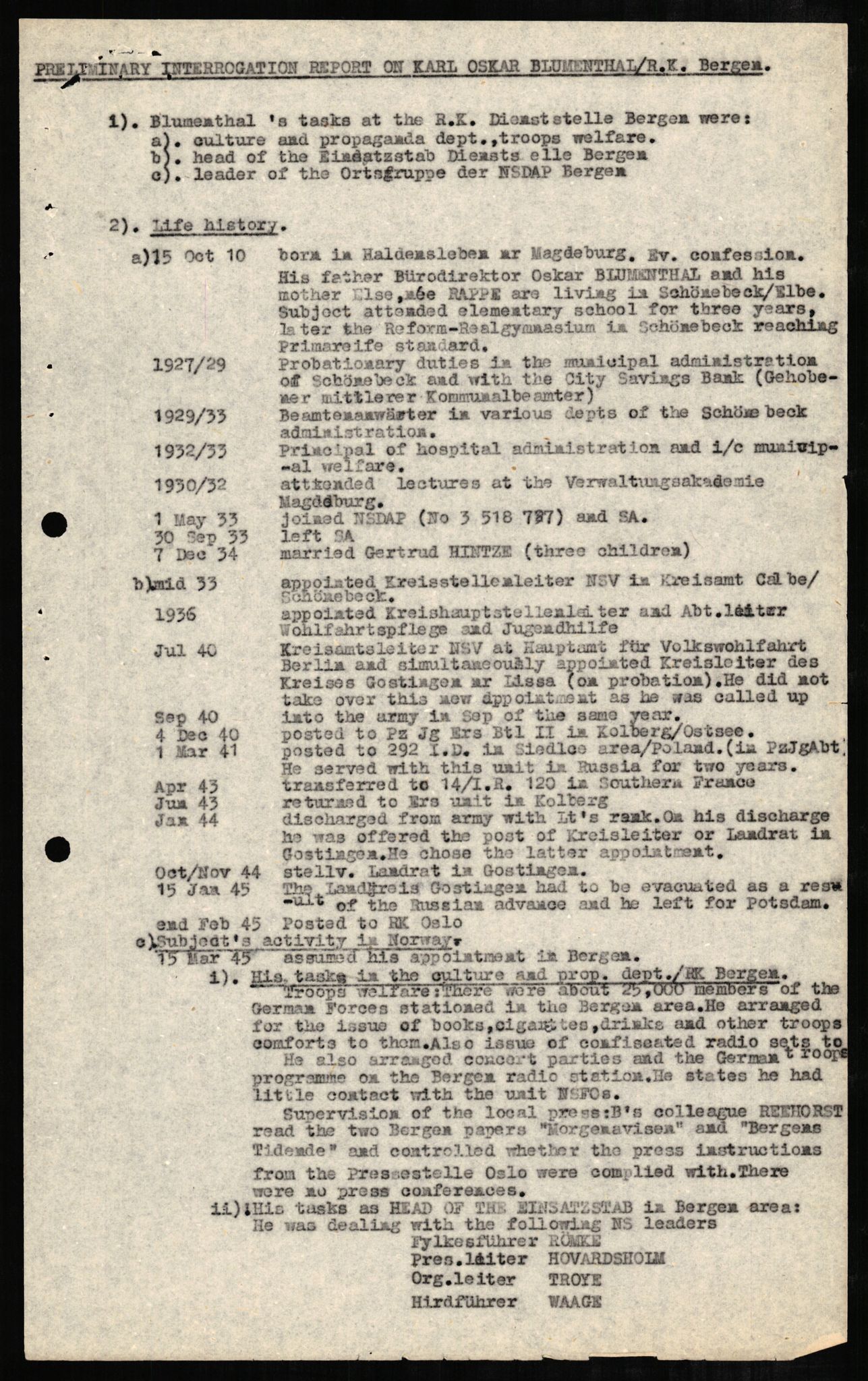 Forsvaret, Forsvarets overkommando II, RA/RAFA-3915/D/Db/L0003: CI Questionaires. Tyske okkupasjonsstyrker i Norge. Tyskere., 1945-1946, s. 489