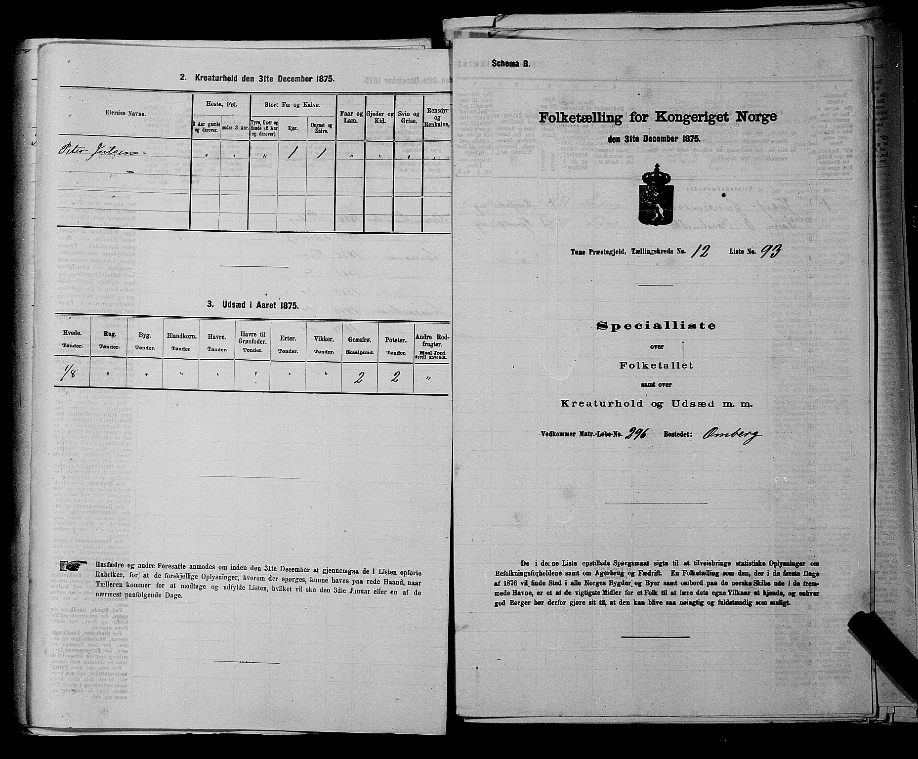 RA, Folketelling 1875 for 0130P Tune prestegjeld, 1875, s. 2055